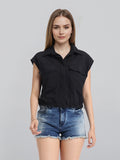 Chic By Tokyo Talkies Women Black Solid Regular Top - Black - Image 1