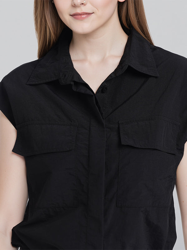 Chic By Tokyo Talkies Women Black Solid Regular Top - Black - Image 5