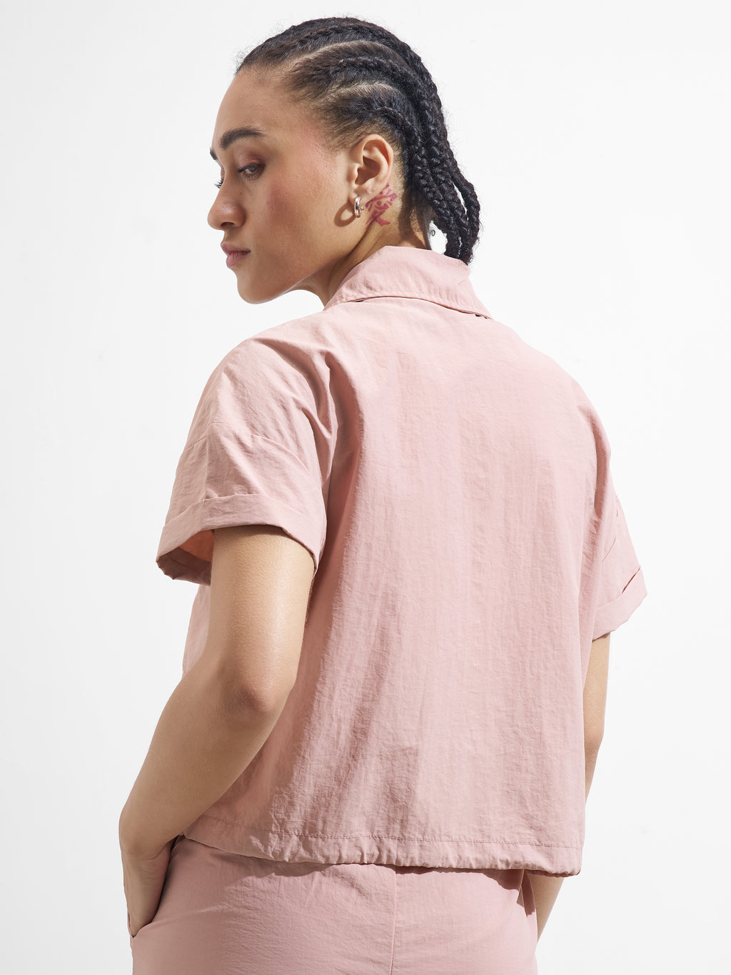 Street By Tokyo Talkies Women Pink Solid Shirt Style Top - Pink - Image 3