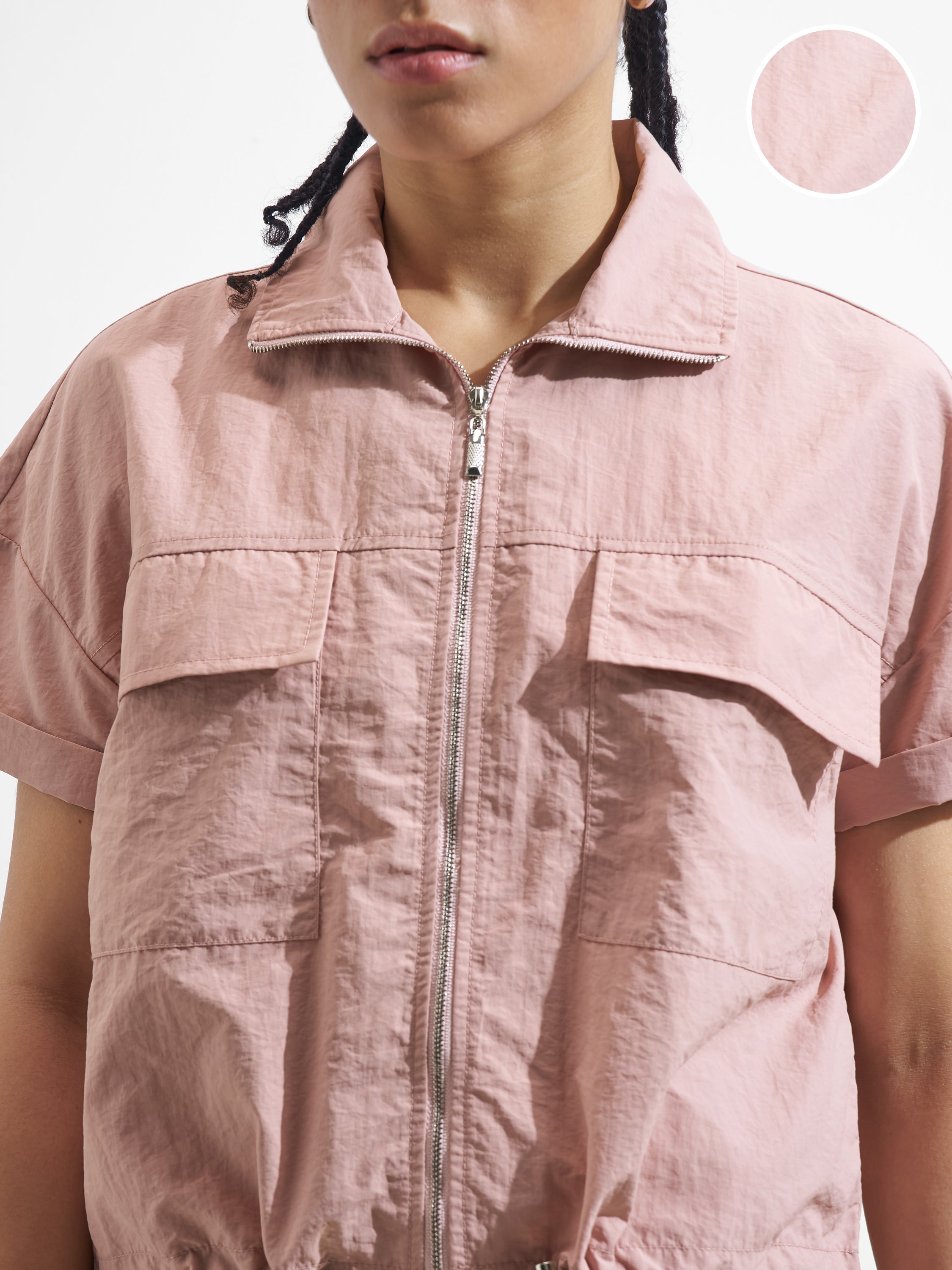 Street By Tokyo Talkies Women Pink Solid Shirt Style Top - Pink - Image 5