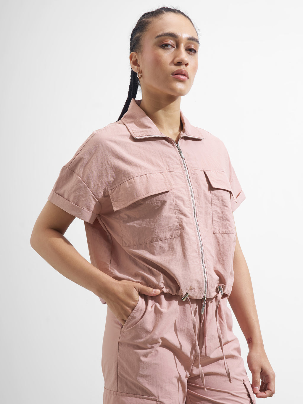 Street By Tokyo Talkies Women Pink Solid Shirt Style Top - Pink - Image 6