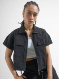 Street By Tokyo Talkies Women Black Solid Shirt Style Top - Black - Image 1