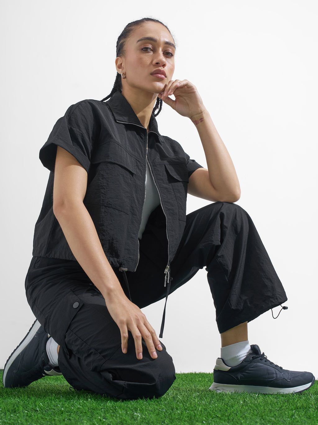 Street By Tokyo Talkies Women Black Solid Shirt Style Top - Black - Image 2