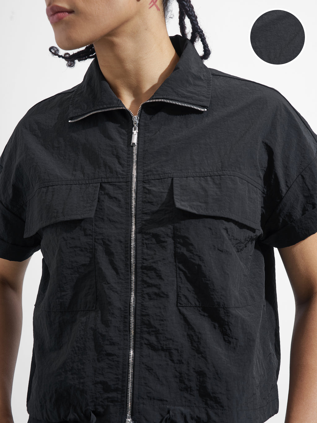 Street By Tokyo Talkies Women Black Solid Shirt Style Top - Black - Image 5