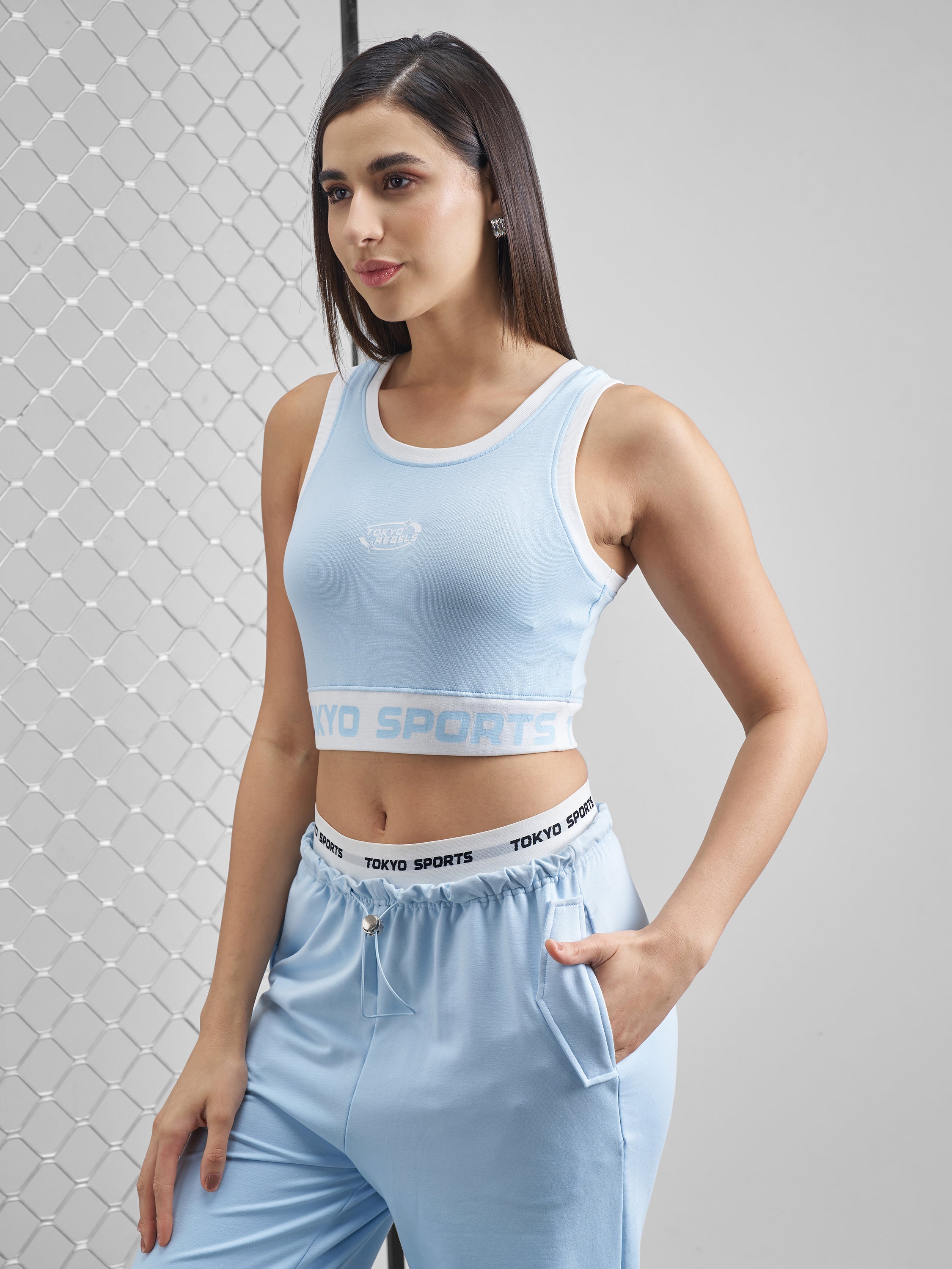 Street By Tokyo Talkies Women Blue Printed Tank Top - Blue - Image 4