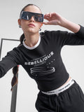 Street By Tokyo Talkies Women Black Printed Regular Top - Black - Image 1