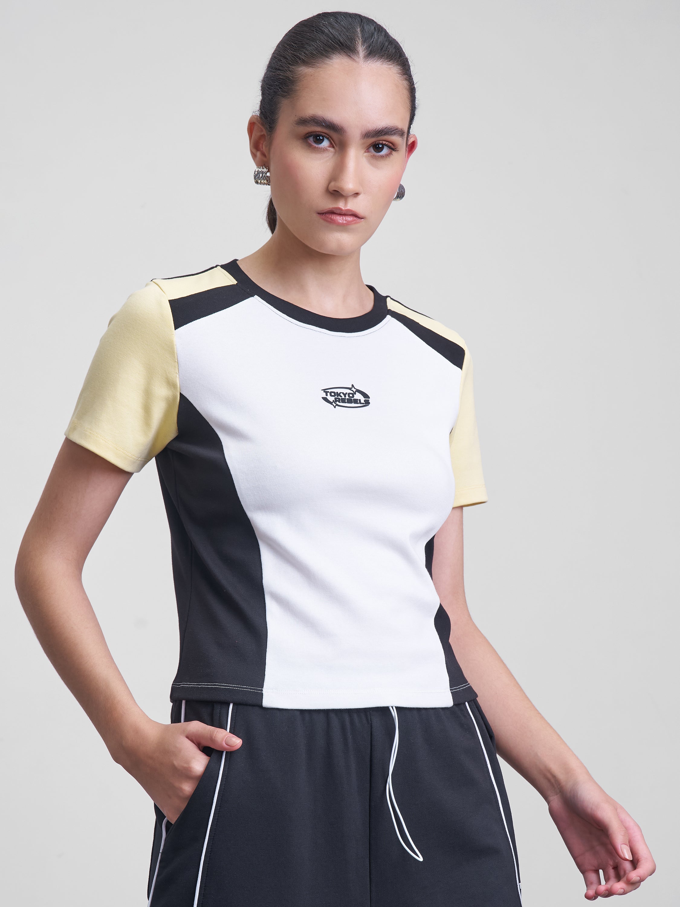 Street By Tokyo Talkies Women Multi Colourblocked Regular Top - Multi - Image 6