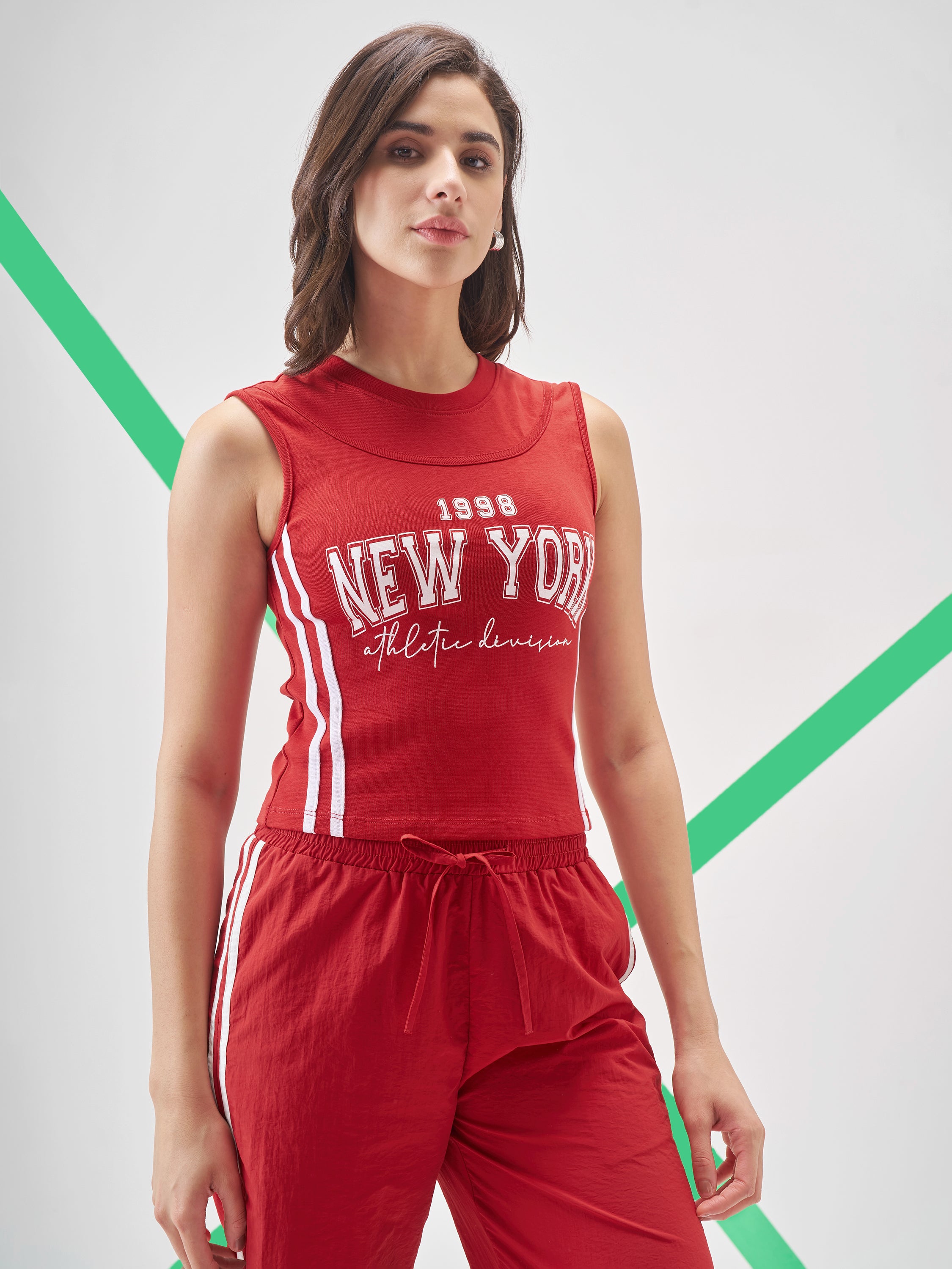 Street By Tokyo Talkies Women Red Printed Tank Top - Red - Image 6