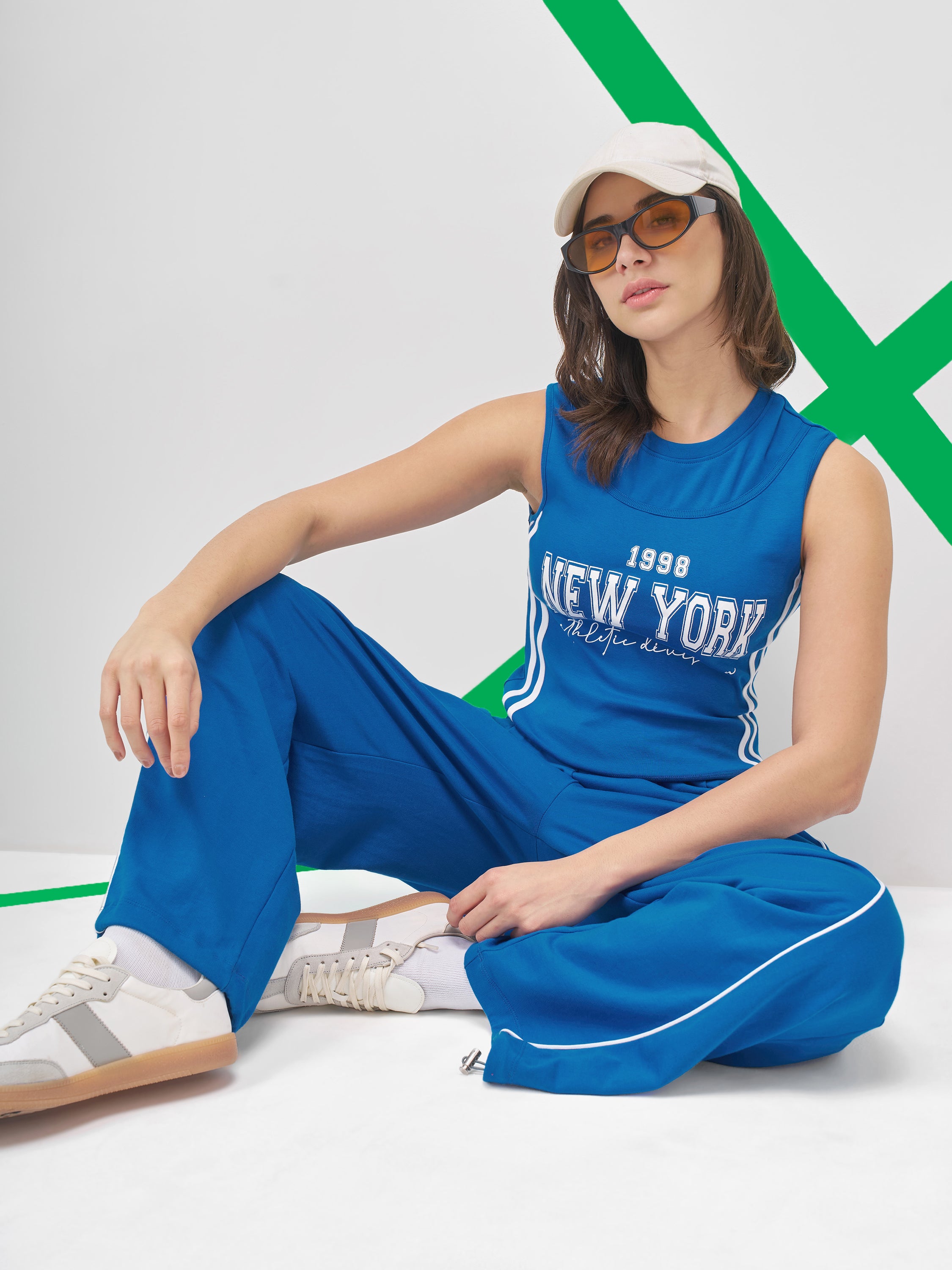 Street By Tokyo Talkies Women Blue Printed Tank Top - Blue - Image 2