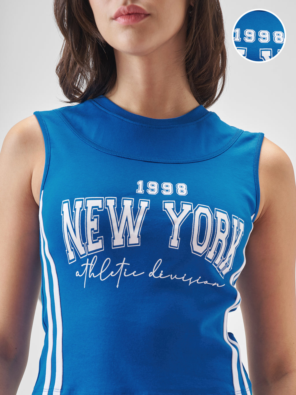 Street By Tokyo Talkies Women Blue Printed Tank Top - Blue - Image 5