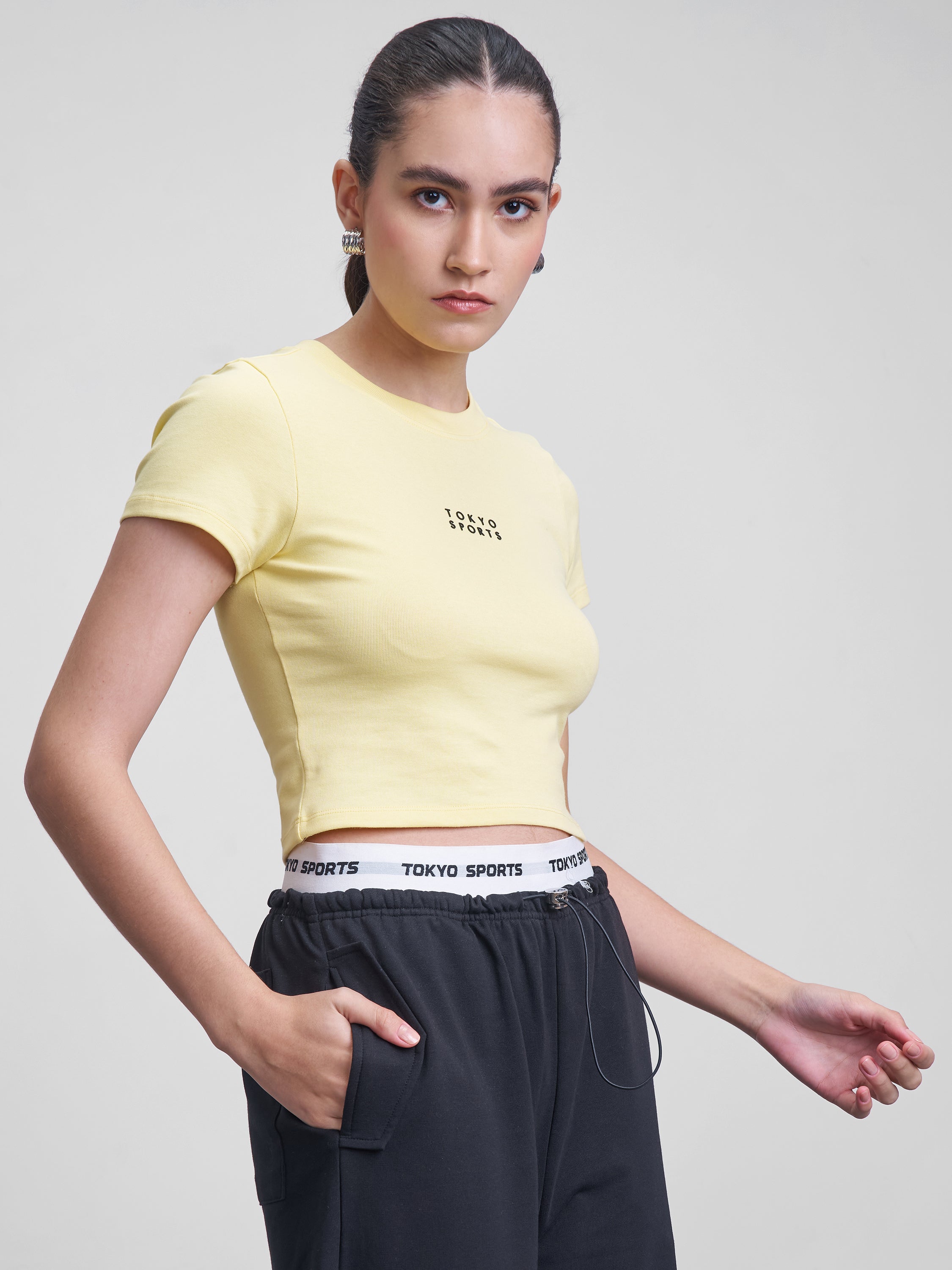 Street By Tokyo Talkies Women Yellow Solid Regular Top - Yellow - Image 6