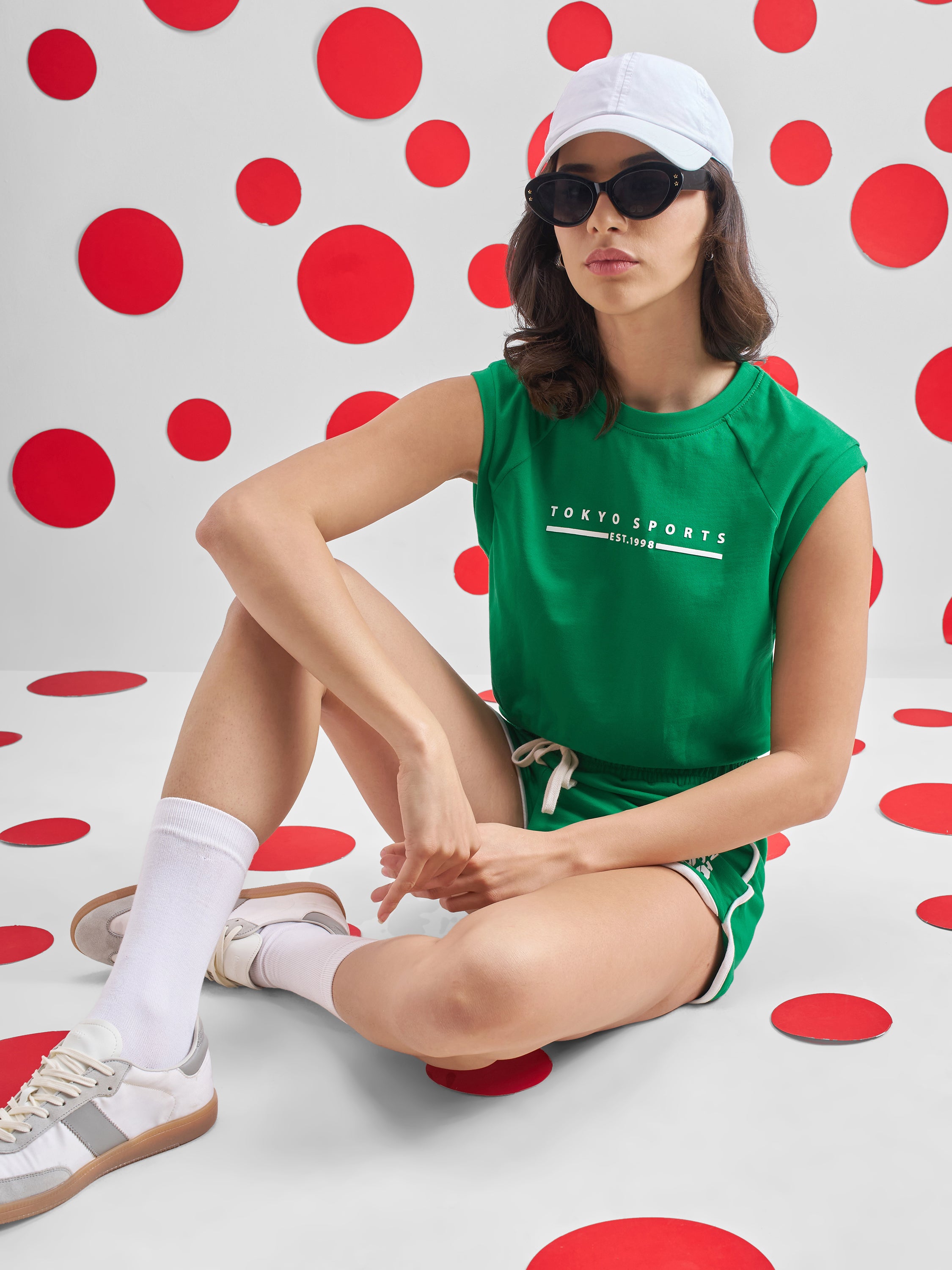 Street By Tokyo Talkies Women Green Printed Tank Top - Green - Image 2