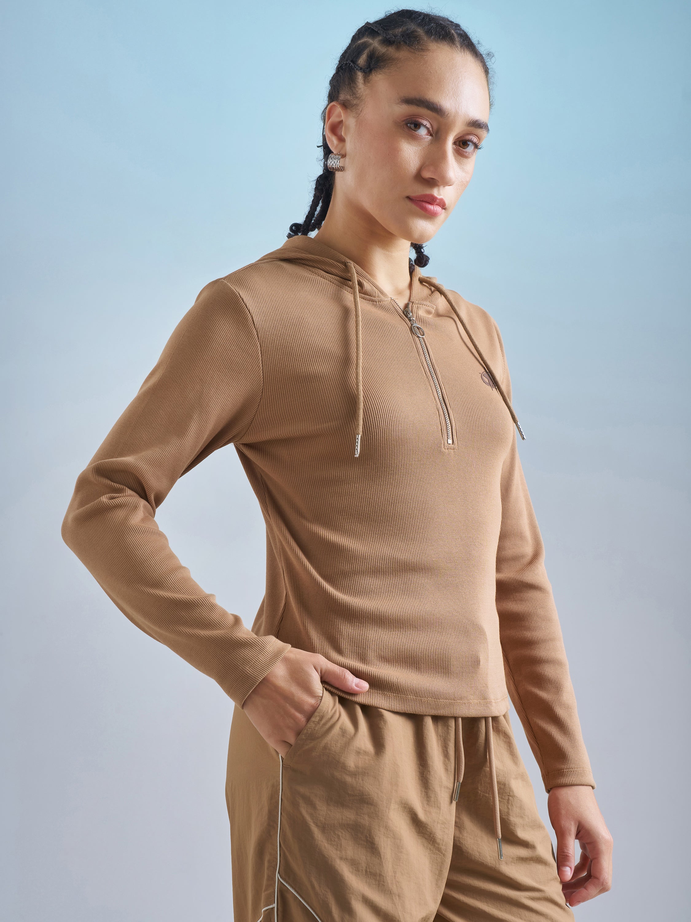 Street By Tokyo Talkies Women Brown Solid Regular Top - Brown - Image 6