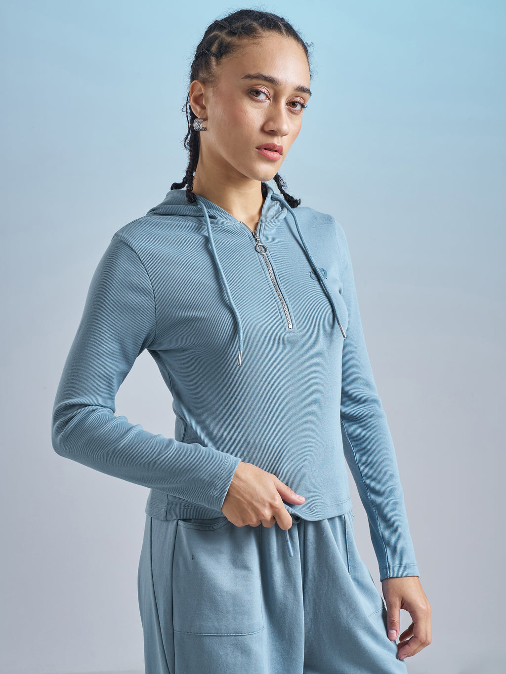 Street By Tokyo Talkies Women Blue Solid Regular Top - Blue - Image 6