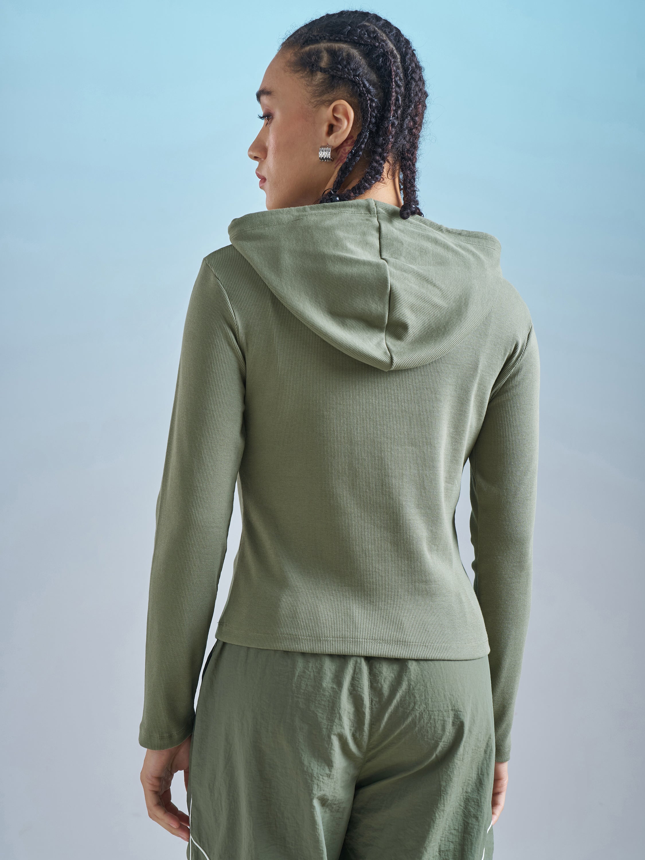 Street By Tokyo Talkies Women Olive Solid Regular Top - Olive - Image 3