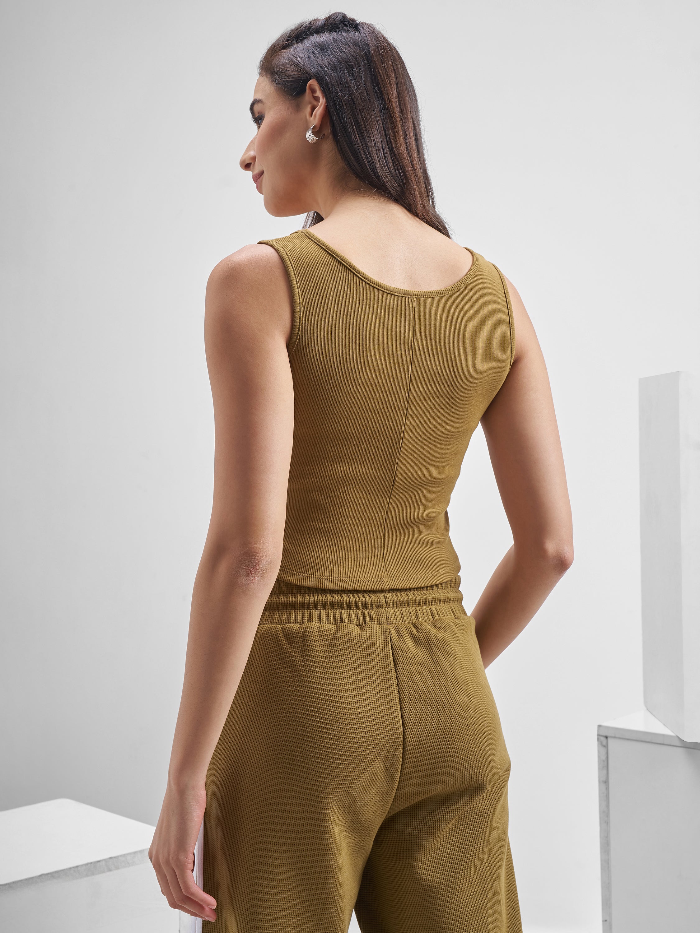 Street By Tokyo Talkies Women Brown Solid Regular Top - Brown - Image 3