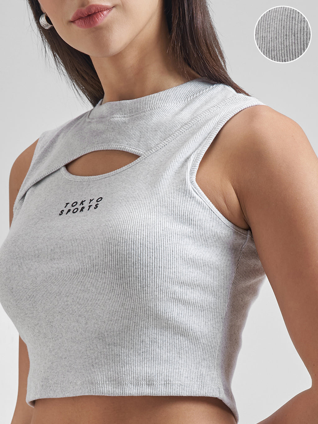 Street By Tokyo Talkies Women Grey Solid Regular Top - Grey - Image 5