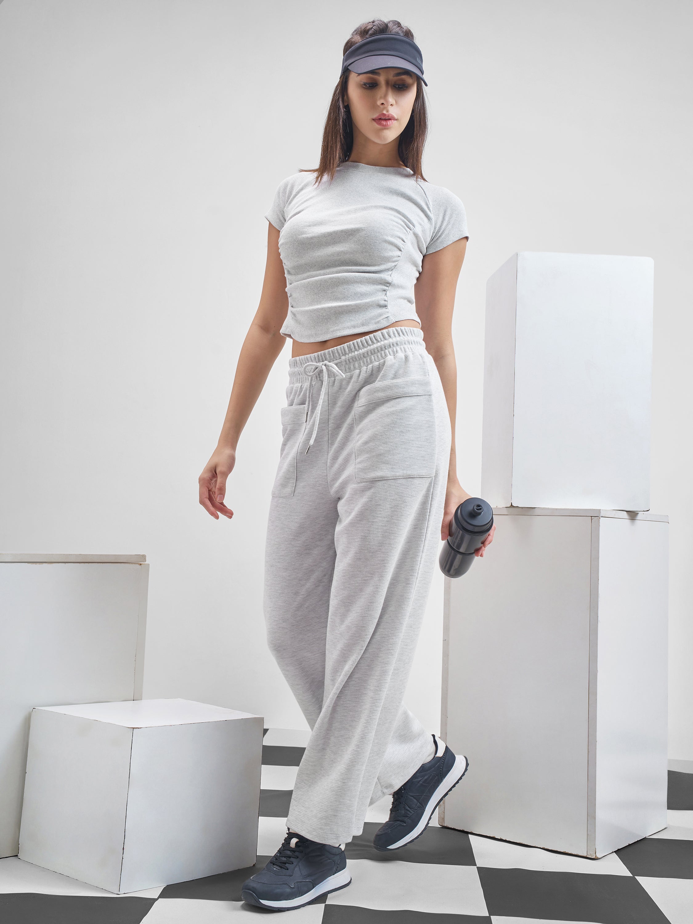 Street By Tokyo Talkies Women Grey Solid Regular Top - Grey - Image 2