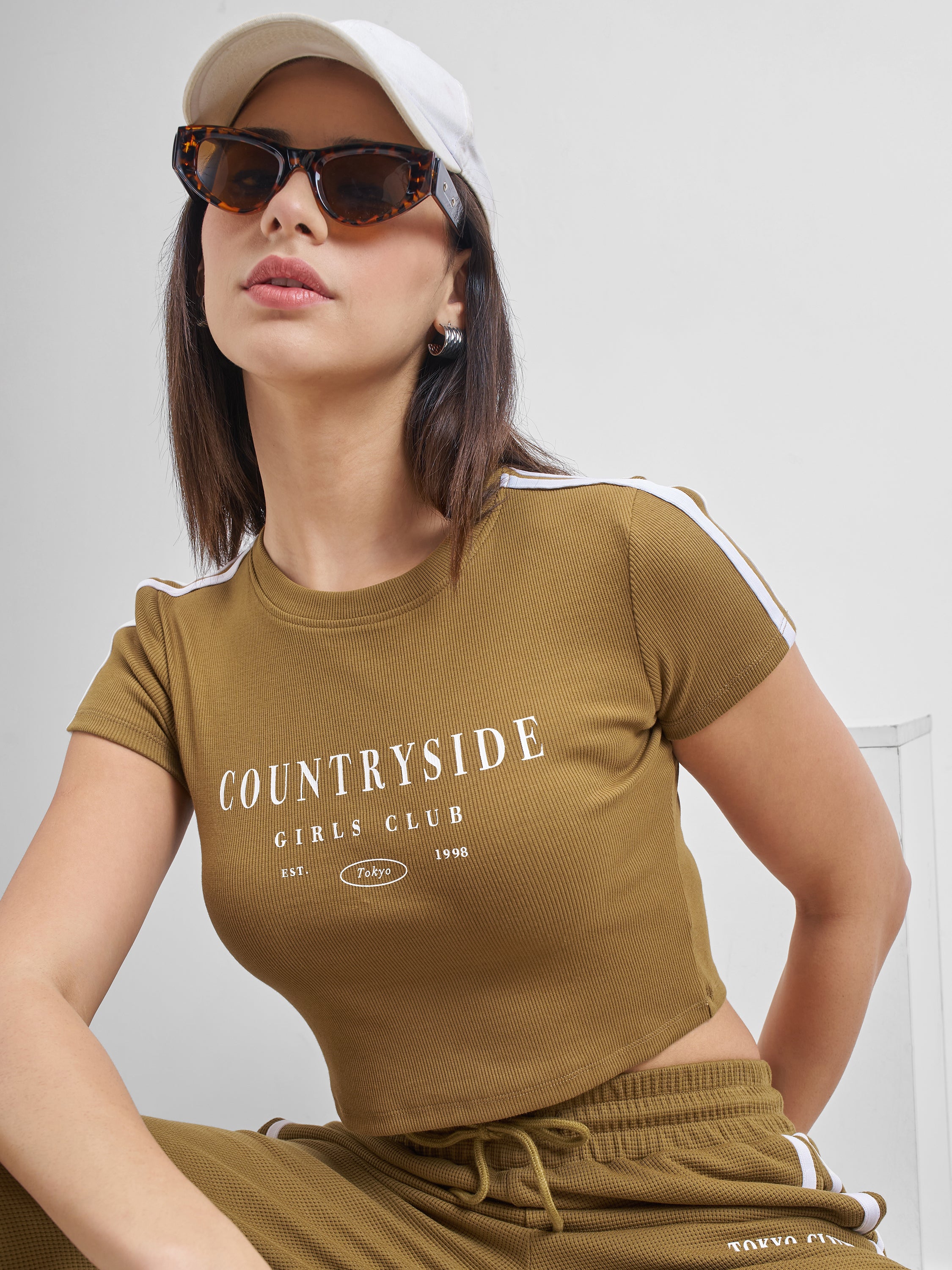 Street By Tokyo Talkies Women Brown Printed Regular Top - Brown - Image 1