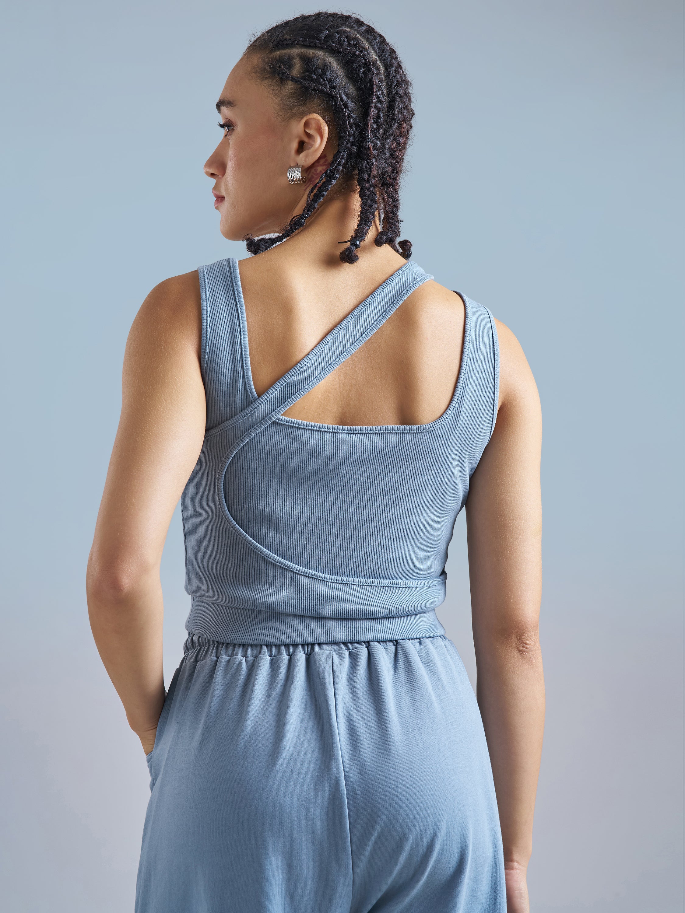 Street By Tokyo Talkies Women Blue Solid Regular Top - Blue - Image 3