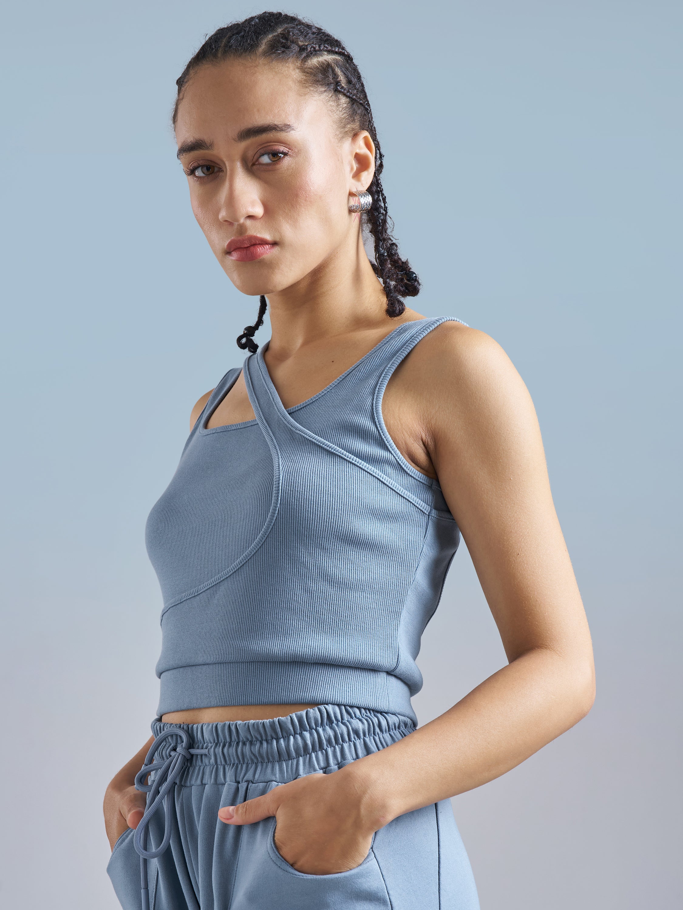 Street By Tokyo Talkies Women Blue Solid Regular Top - Blue - Image 4
