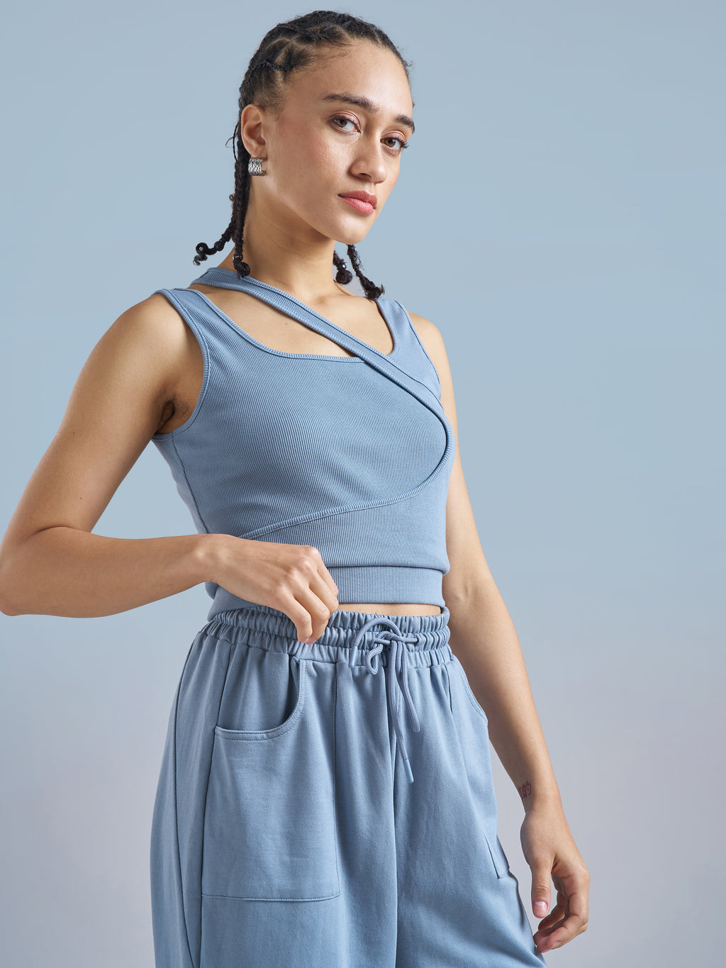 Street By Tokyo Talkies Women Blue Solid Regular Top - Blue - Image 6