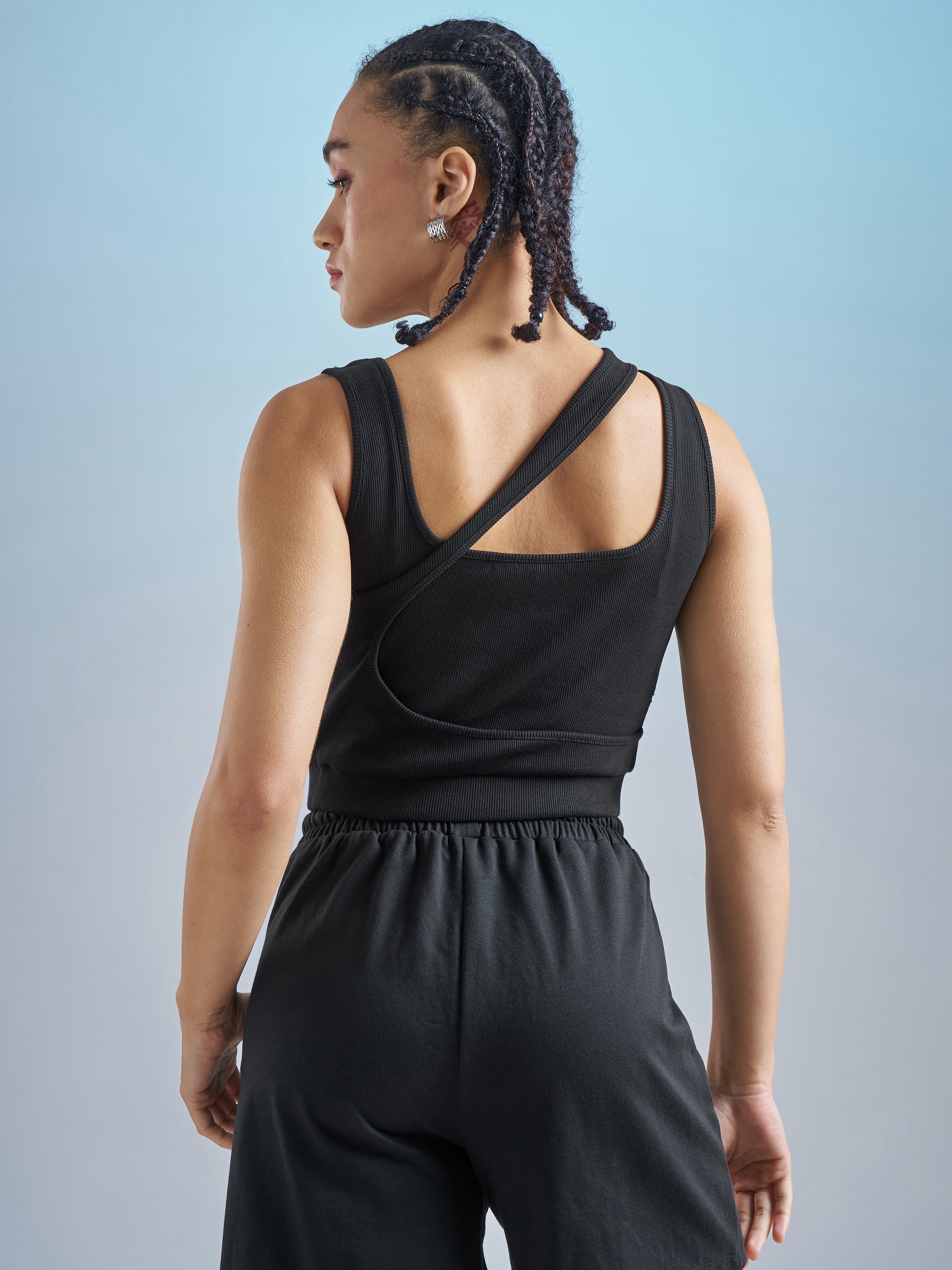Street By Tokyo Talkies Women Black Solid Regular Top - Black - Image 3