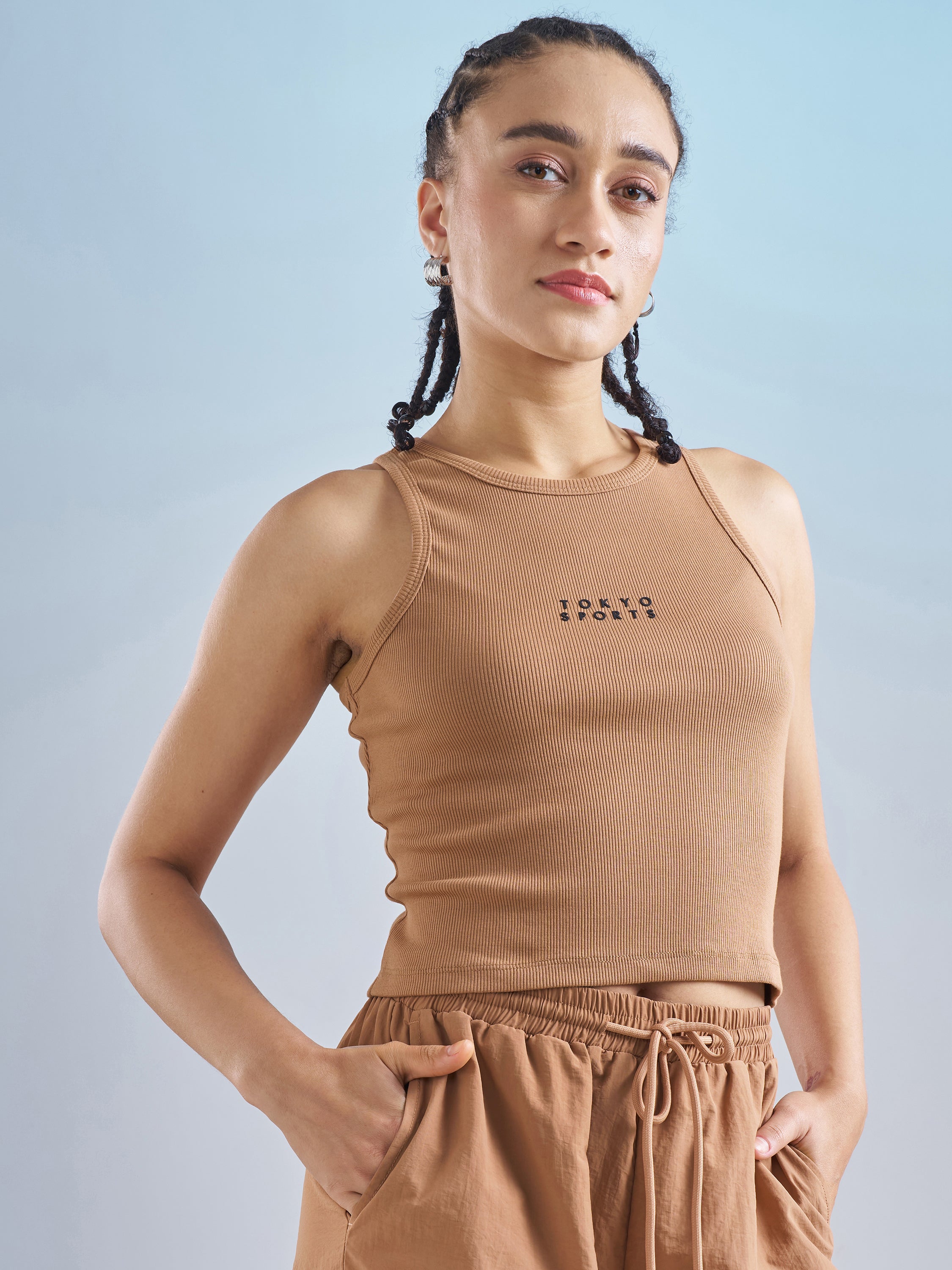Street By Tokyo Talkies Women Brown Solid Regular Top - Brown - Image 6
