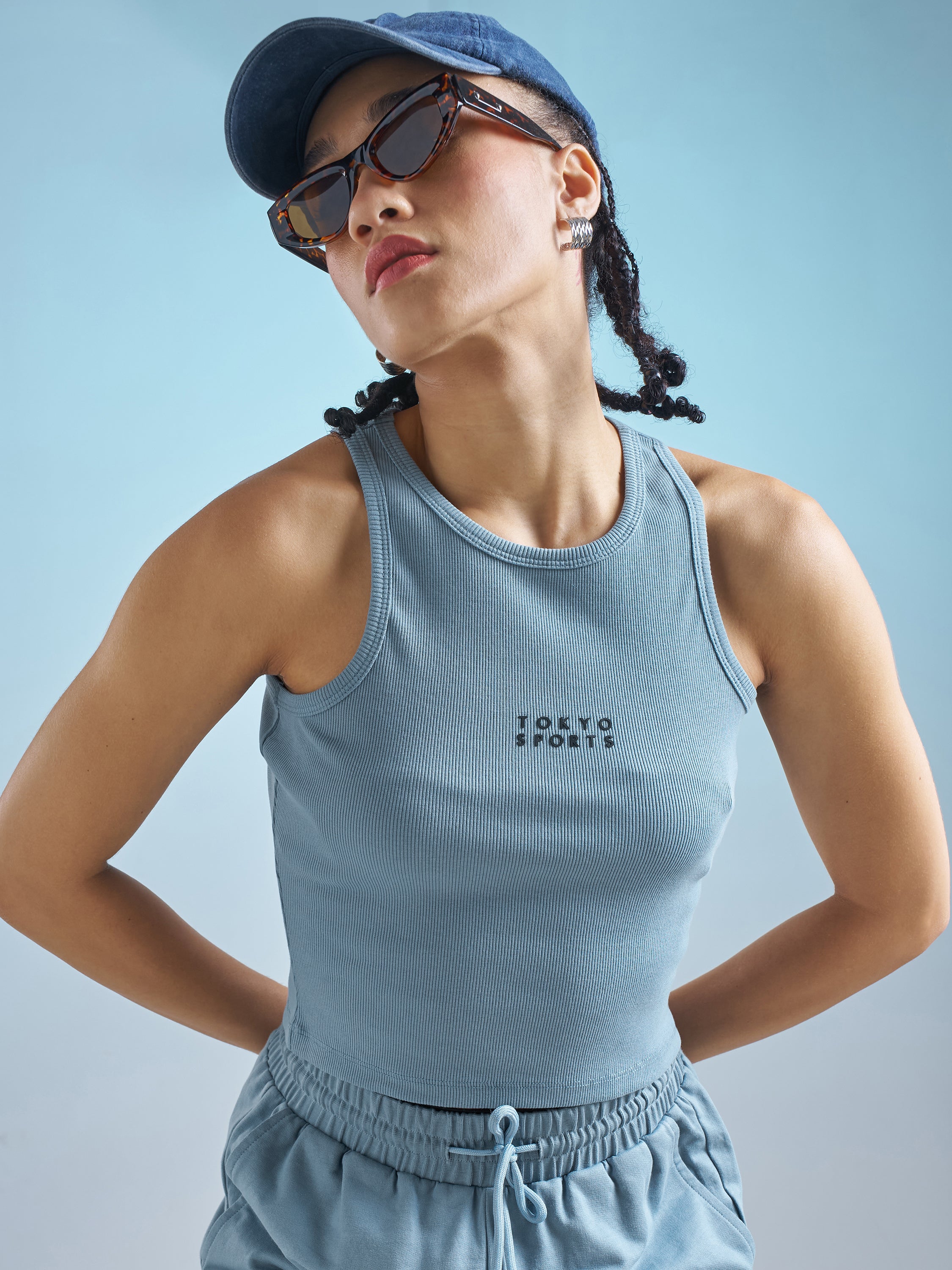 Street By Tokyo Talkies Women Blue Solid Regular Top - Blue - Image 1
