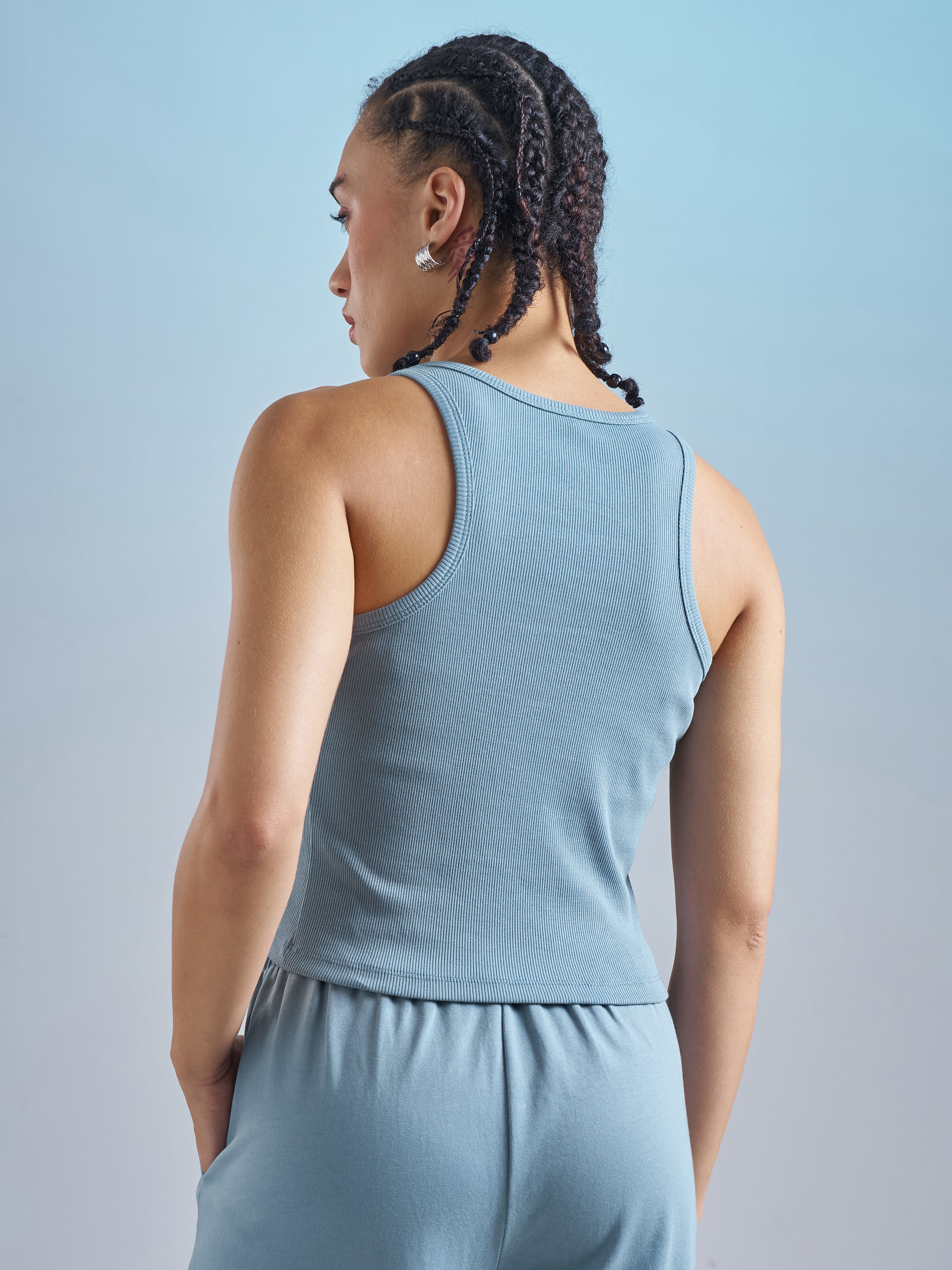 Street By Tokyo Talkies Women Blue Solid Regular Top - Blue - Image 3