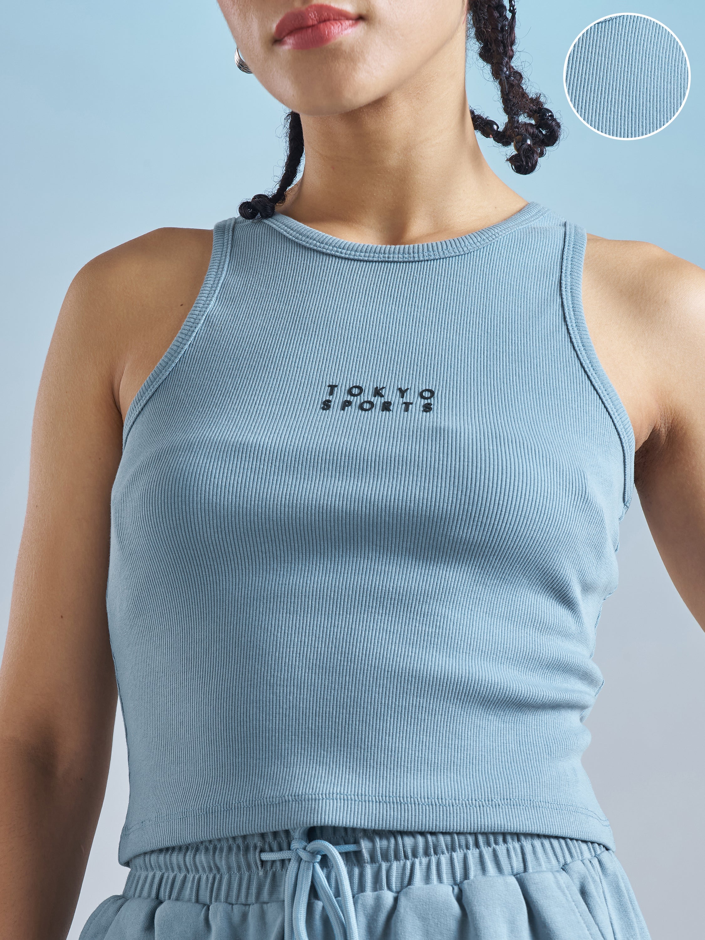 Street By Tokyo Talkies Women Blue Solid Regular Top - Blue - Image 5