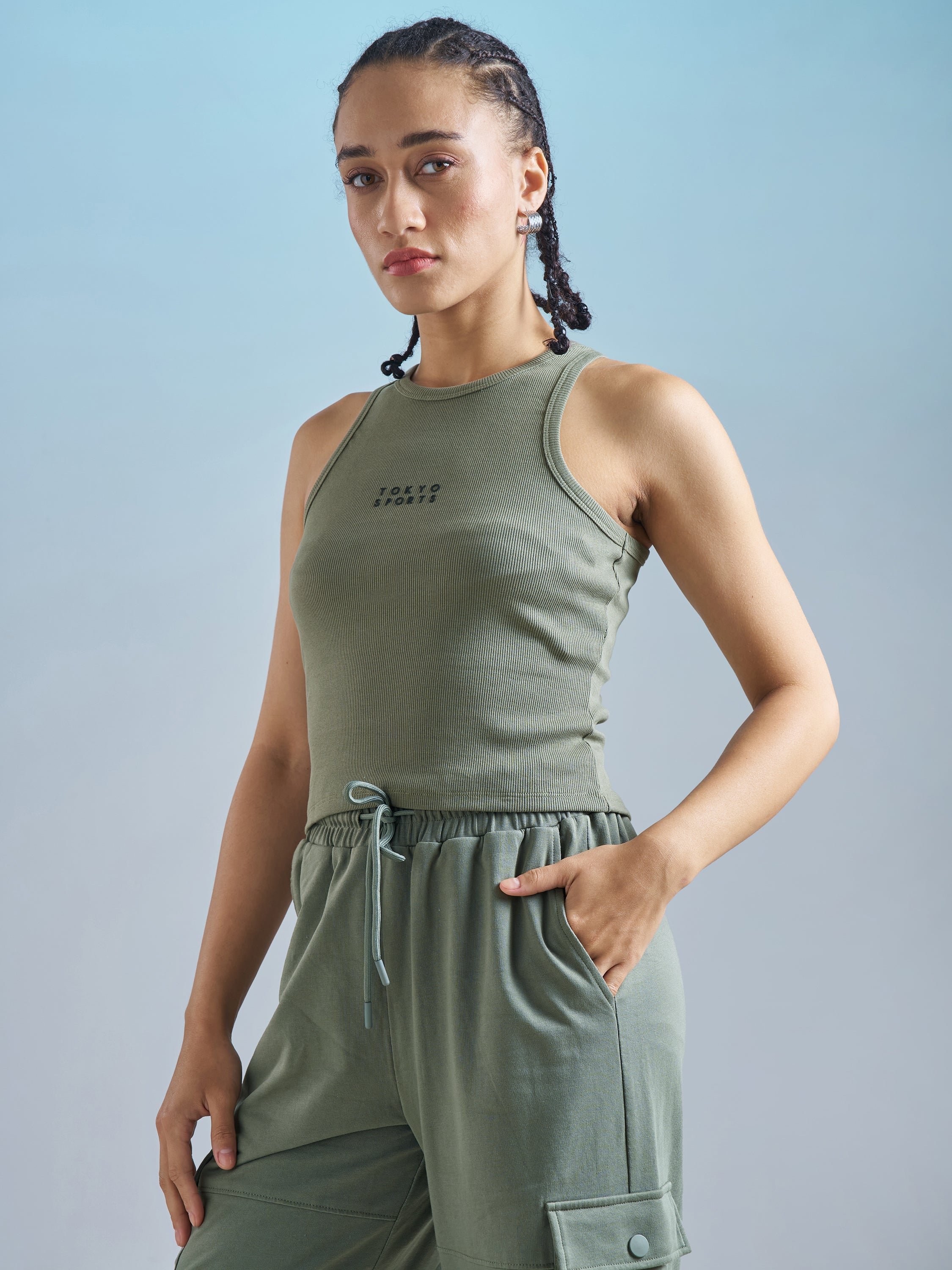 Street By Tokyo Talkies Women Olive Solid Regular Top - Olive - Image 4