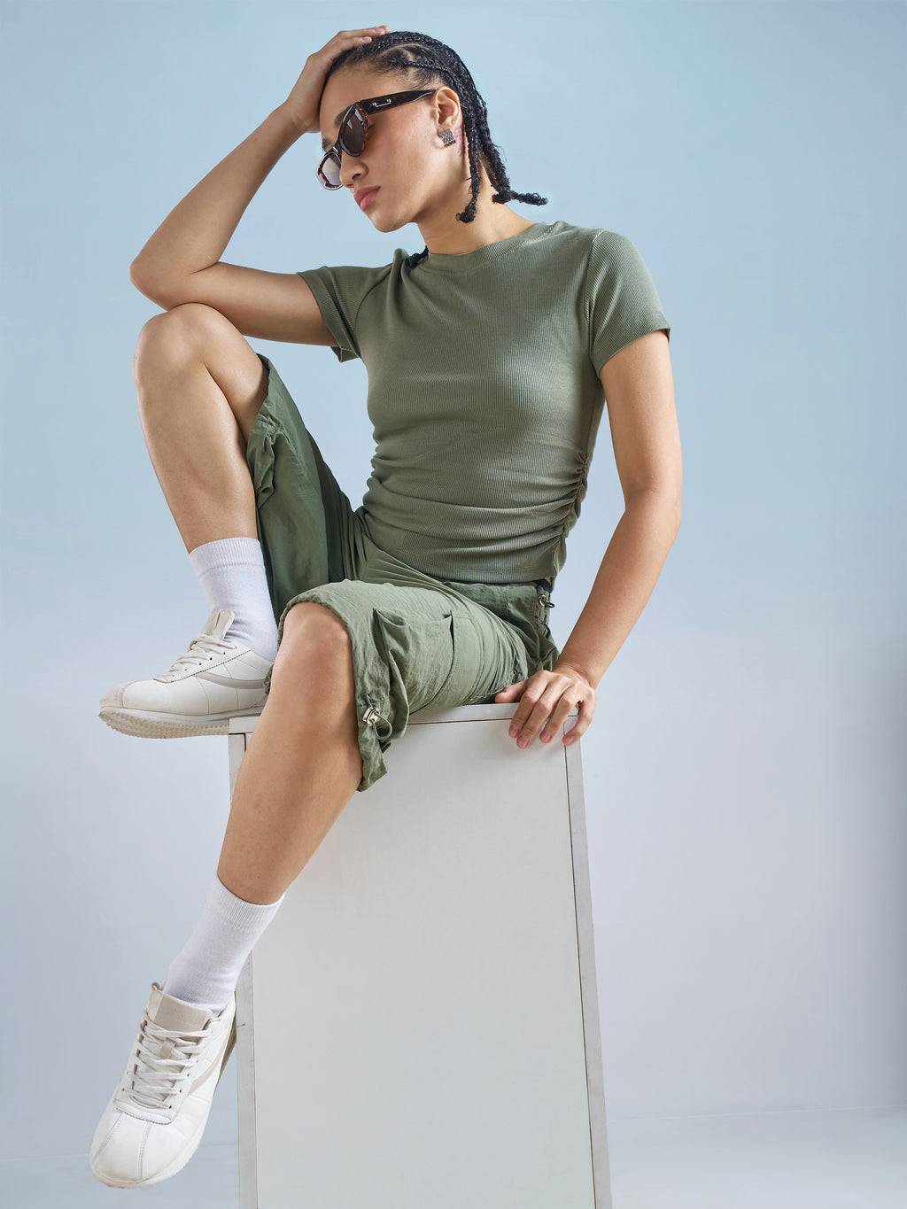 Street By Tokyo Talkies Women Olive Solid Regular Top - Olive - Image 2
