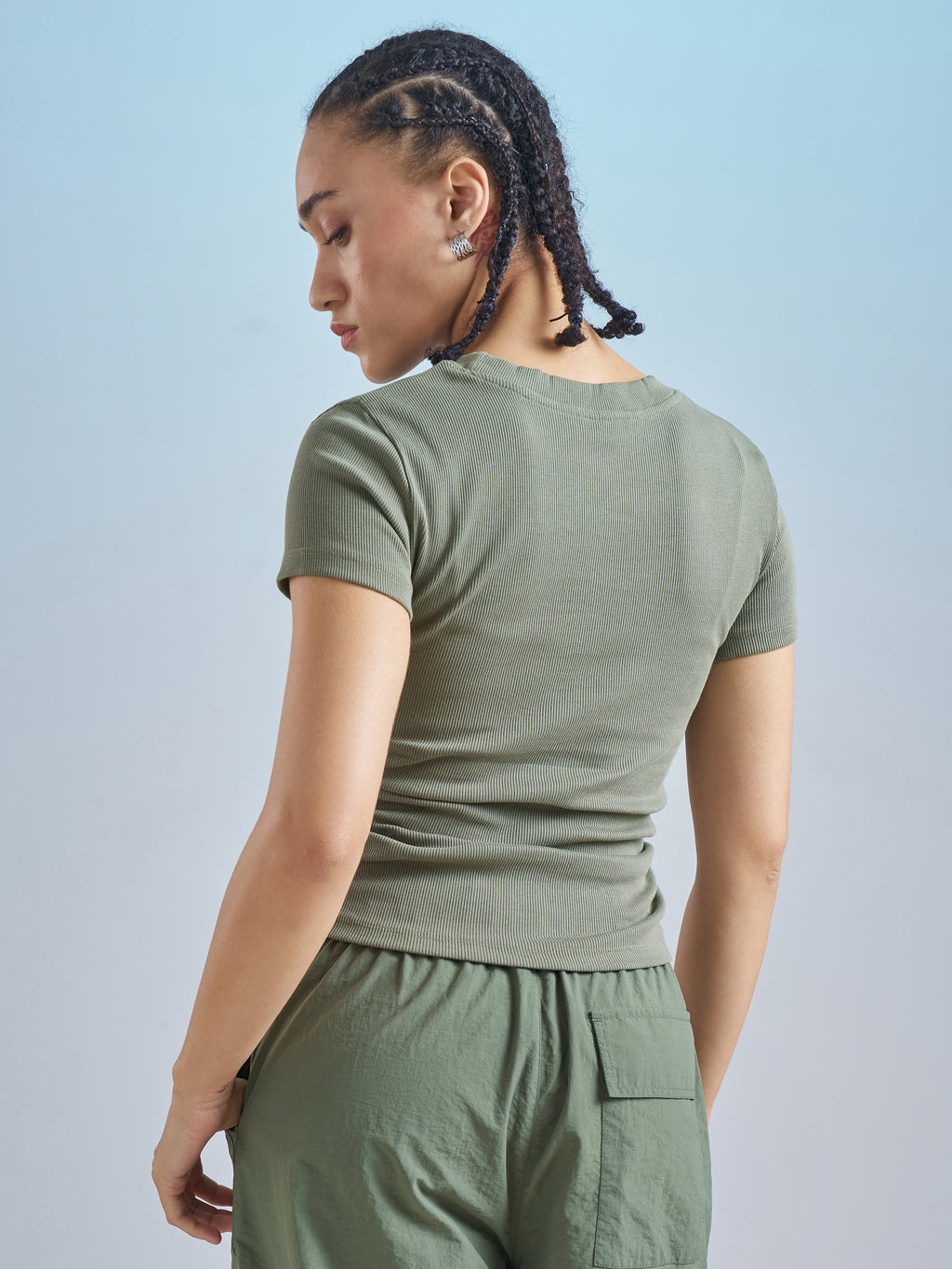 Street By Tokyo Talkies Women Olive Solid Regular Top - Olive - Image 3