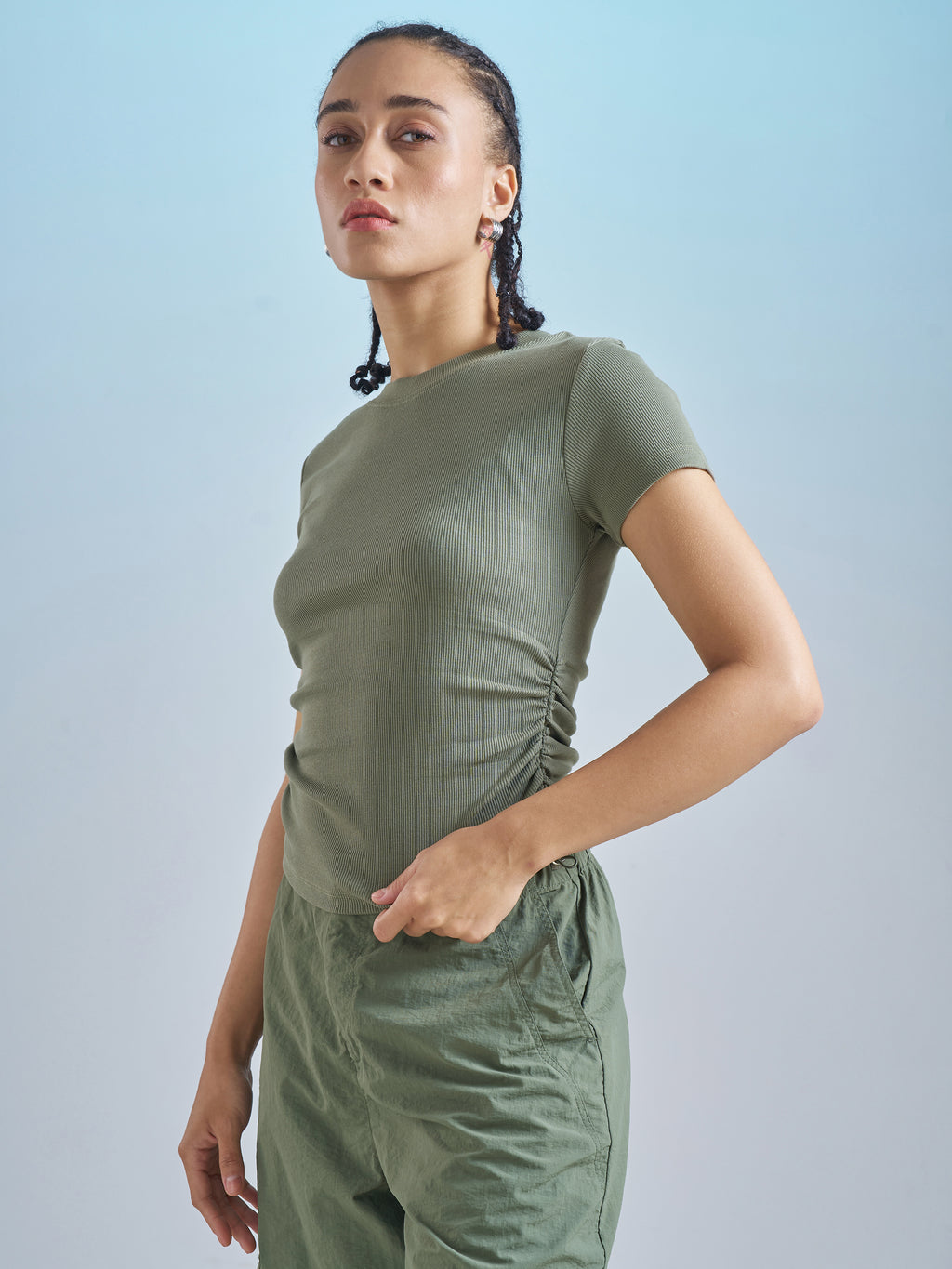 Street By Tokyo Talkies Women Olive Solid Regular Top - Olive - Image 4
