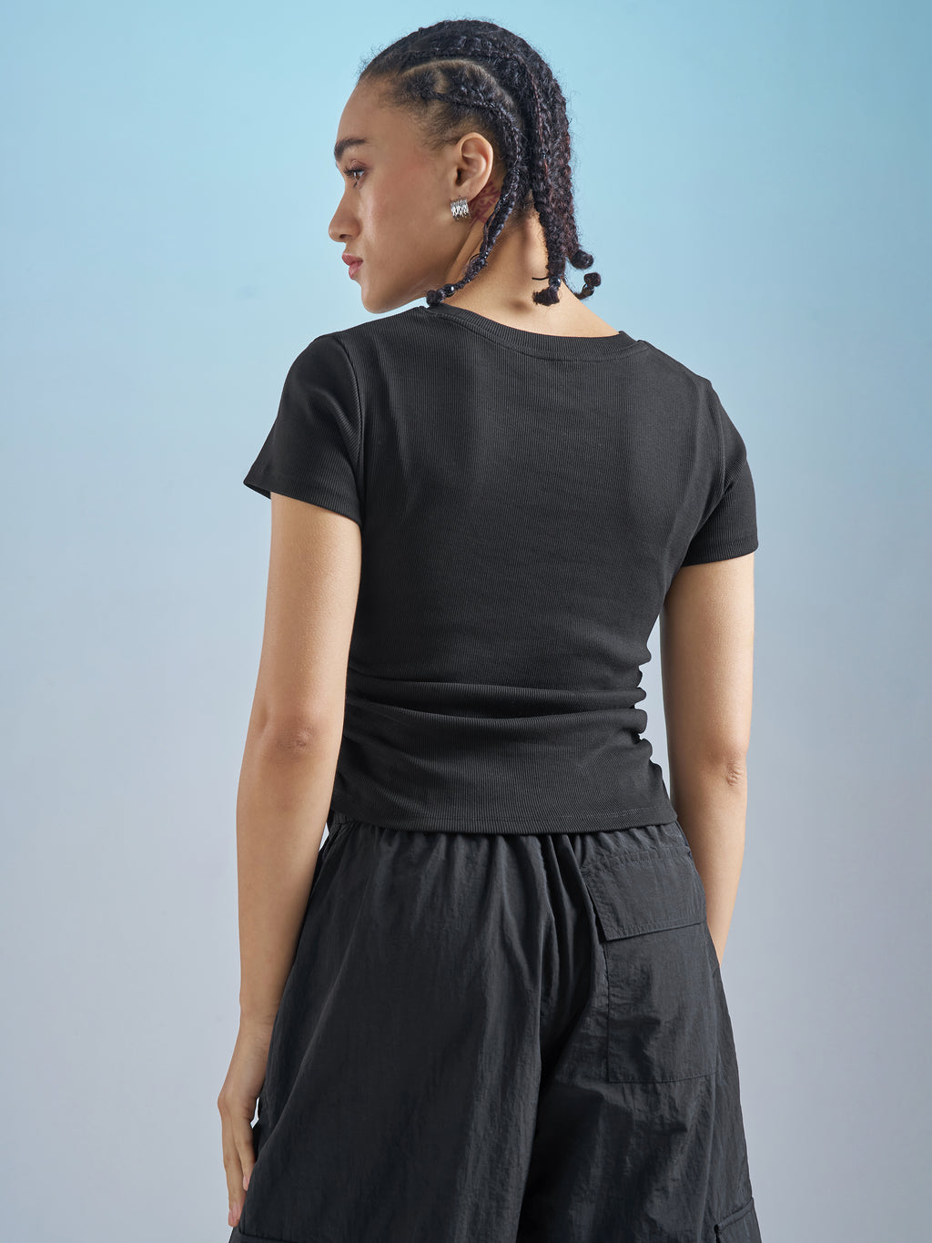 Street By Tokyo Talkies Women Black Solid Regular Top - Black - Image 3