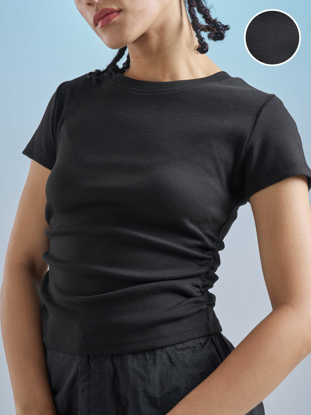 Street By Tokyo Talkies Women Black Solid Regular Top - Black - Image 5