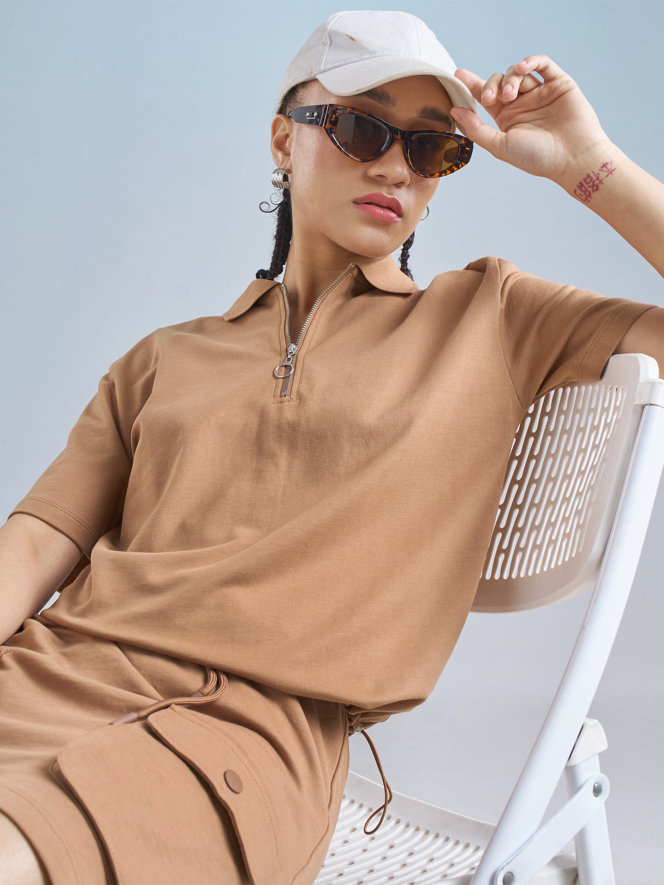 Street By Tokyo Talkies Women Brown Solid Regular Top - Brown - Image 1