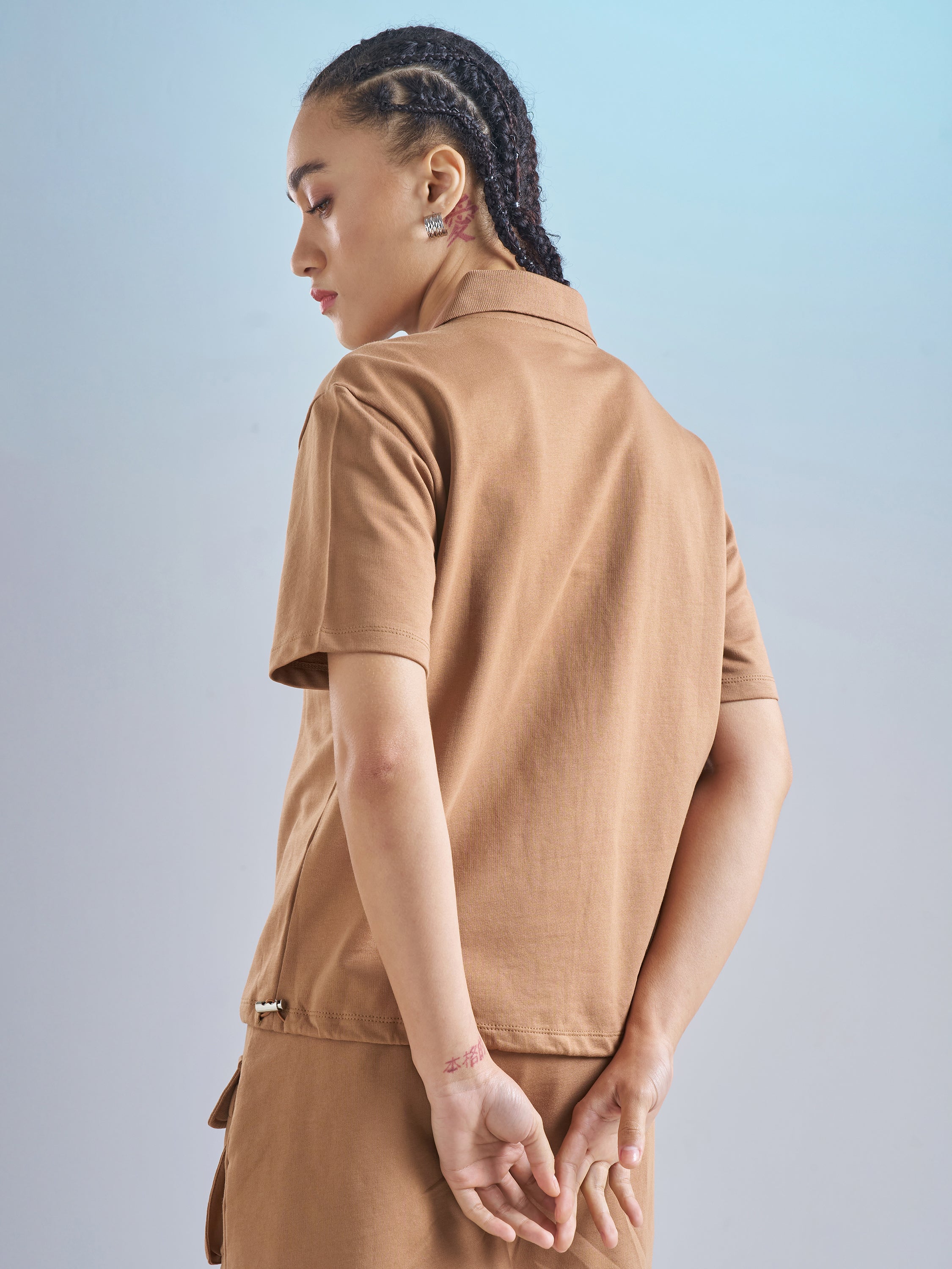 Street By Tokyo Talkies Women Brown Solid Regular Top - Brown - Image 3