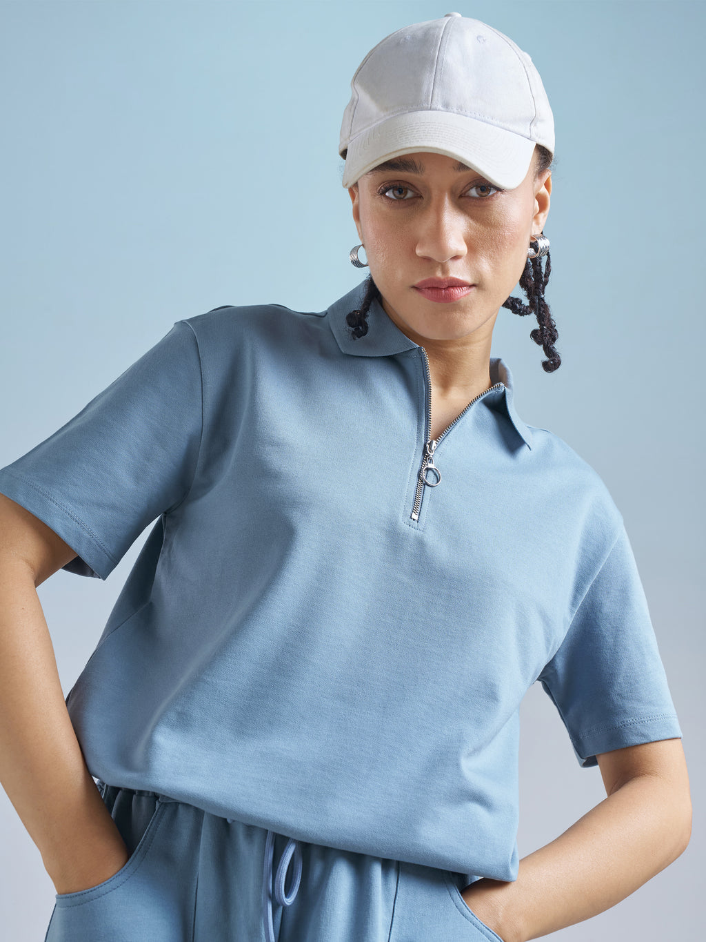 Street By Tokyo Talkies Women Blue Solid Regular Top - Blue - Image 1
