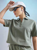 Street By Tokyo Talkies Women Olive Solid Regular Top - Olive - Image 1