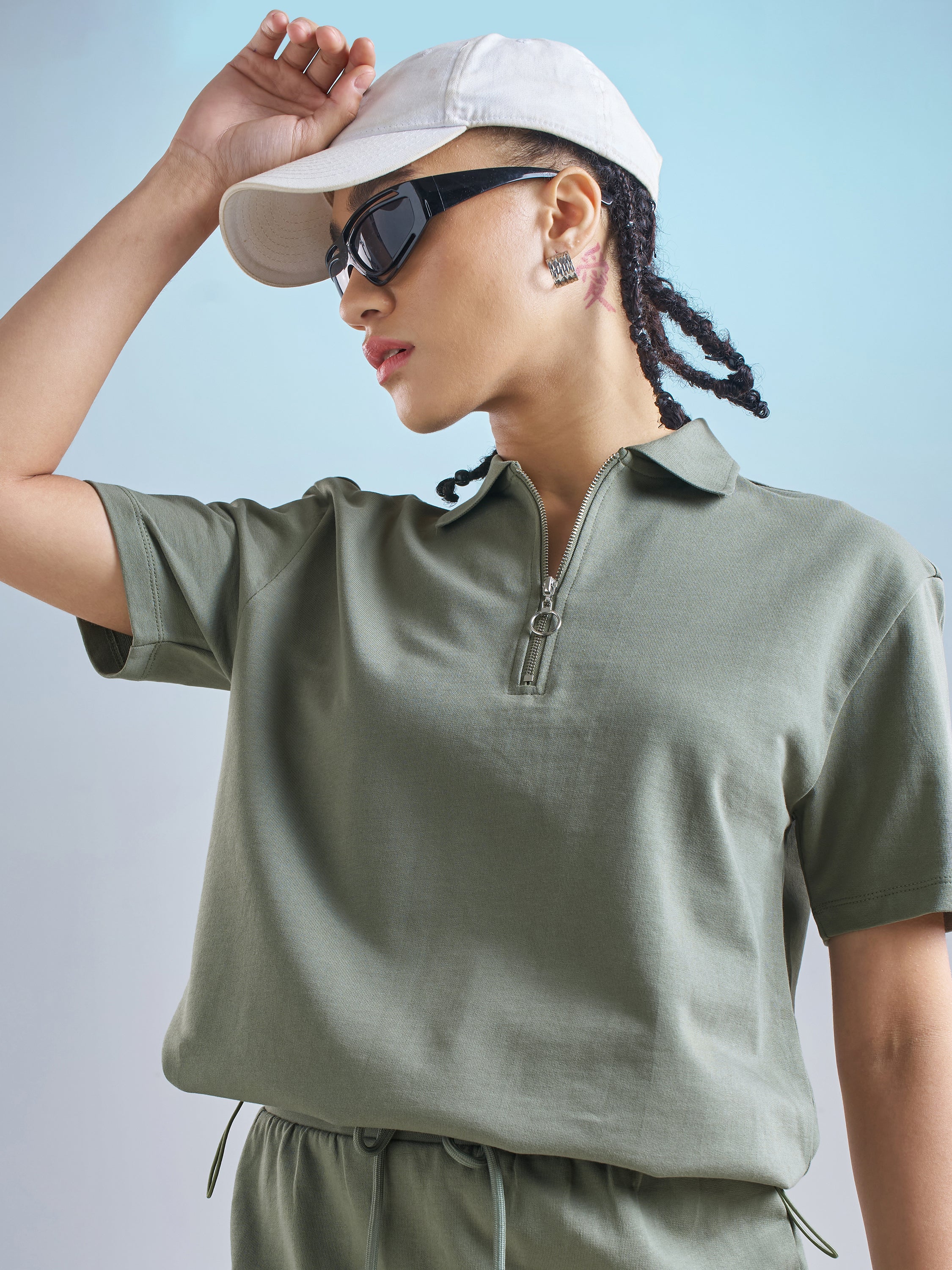 Street By Tokyo Talkies Women Olive Solid Regular Top - Olive - Image 1