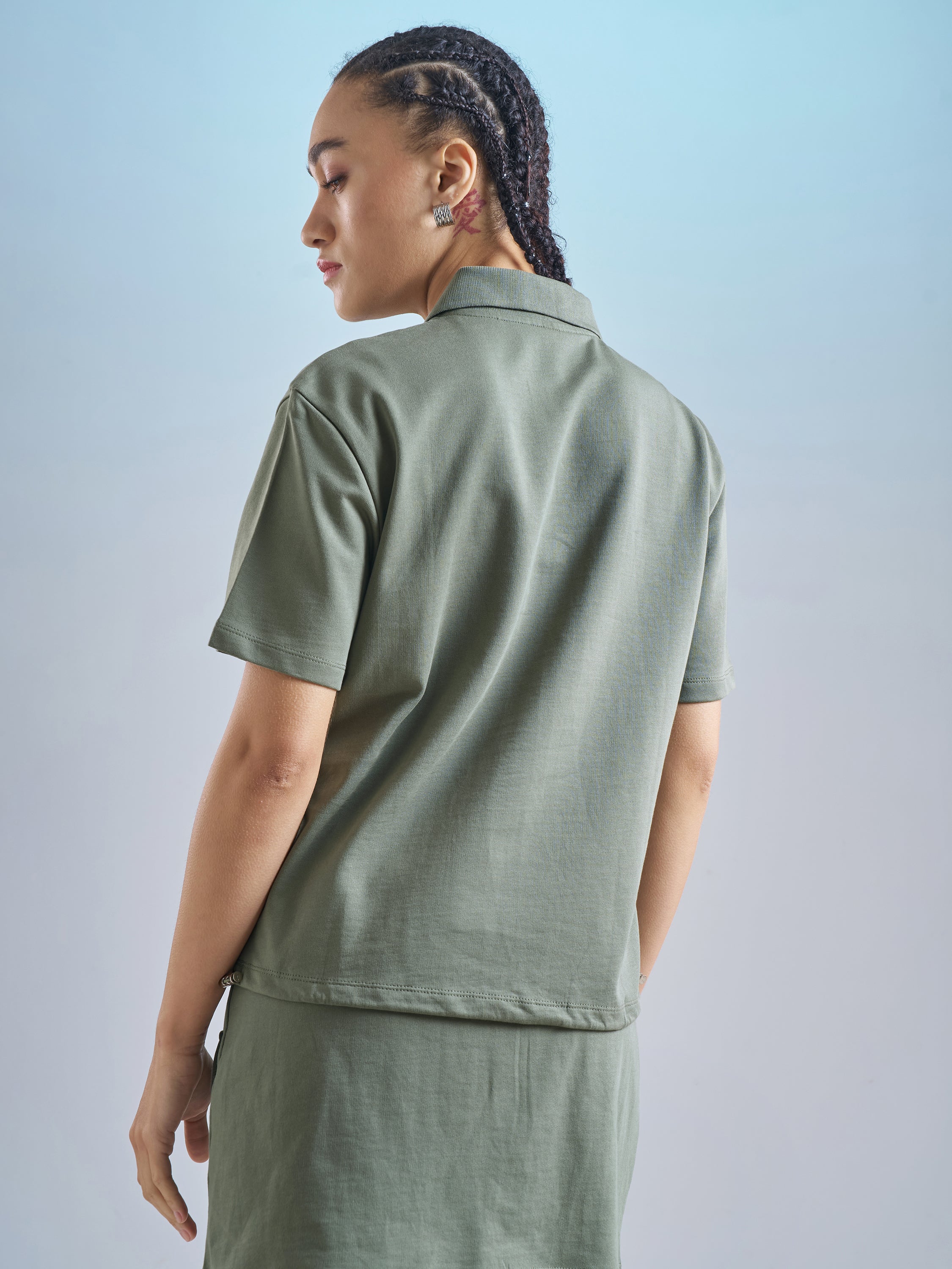 Street By Tokyo Talkies Women Olive Solid Regular Top - Olive - Image 3