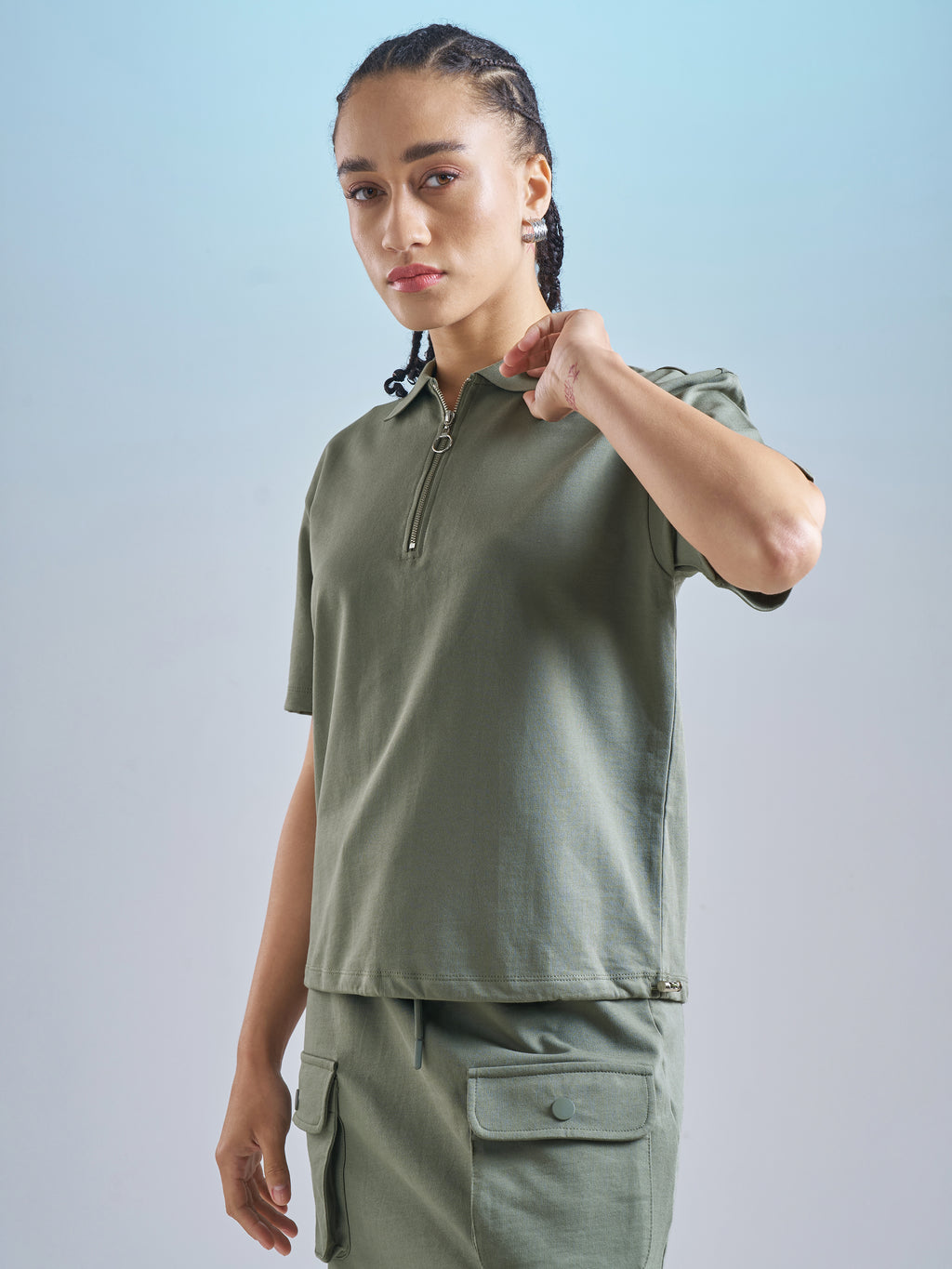Street By Tokyo Talkies Women Olive Solid Regular Top - Olive - Image 4