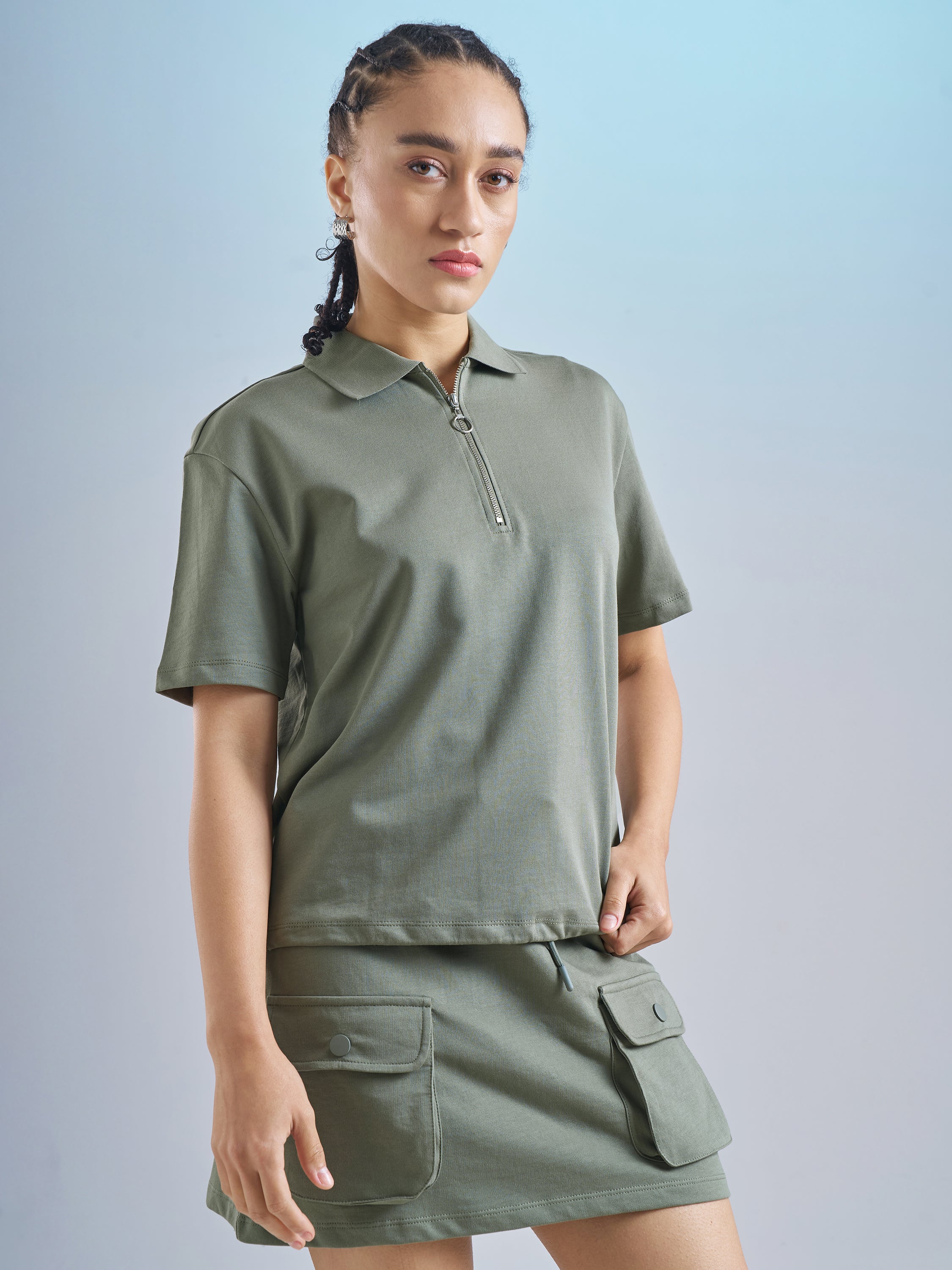 Street By Tokyo Talkies Women Olive Solid Regular Top - Olive - Image 6