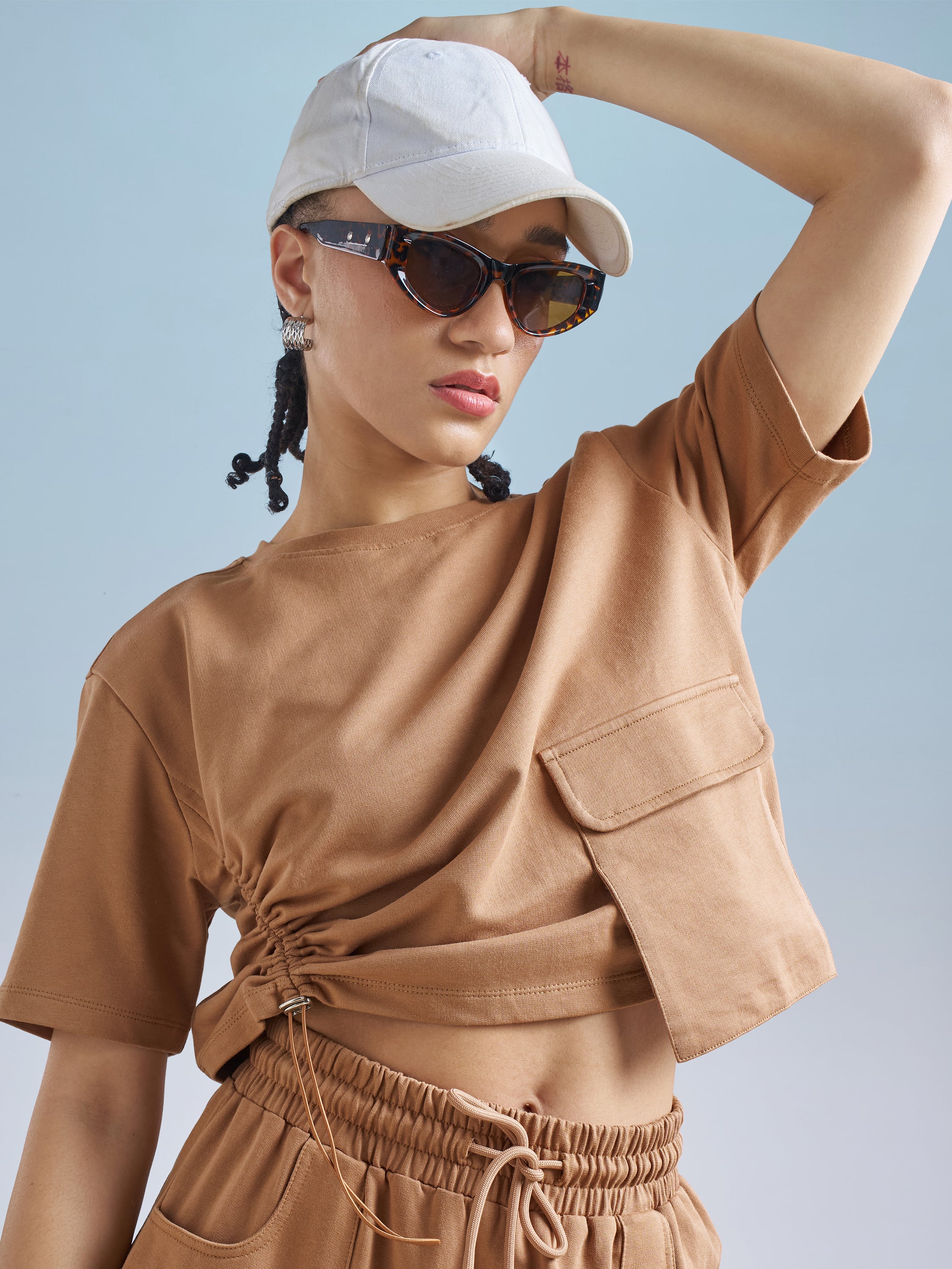 Street By Tokyo Talkies Women Brown Solid Regular Top - Brown - Image 1