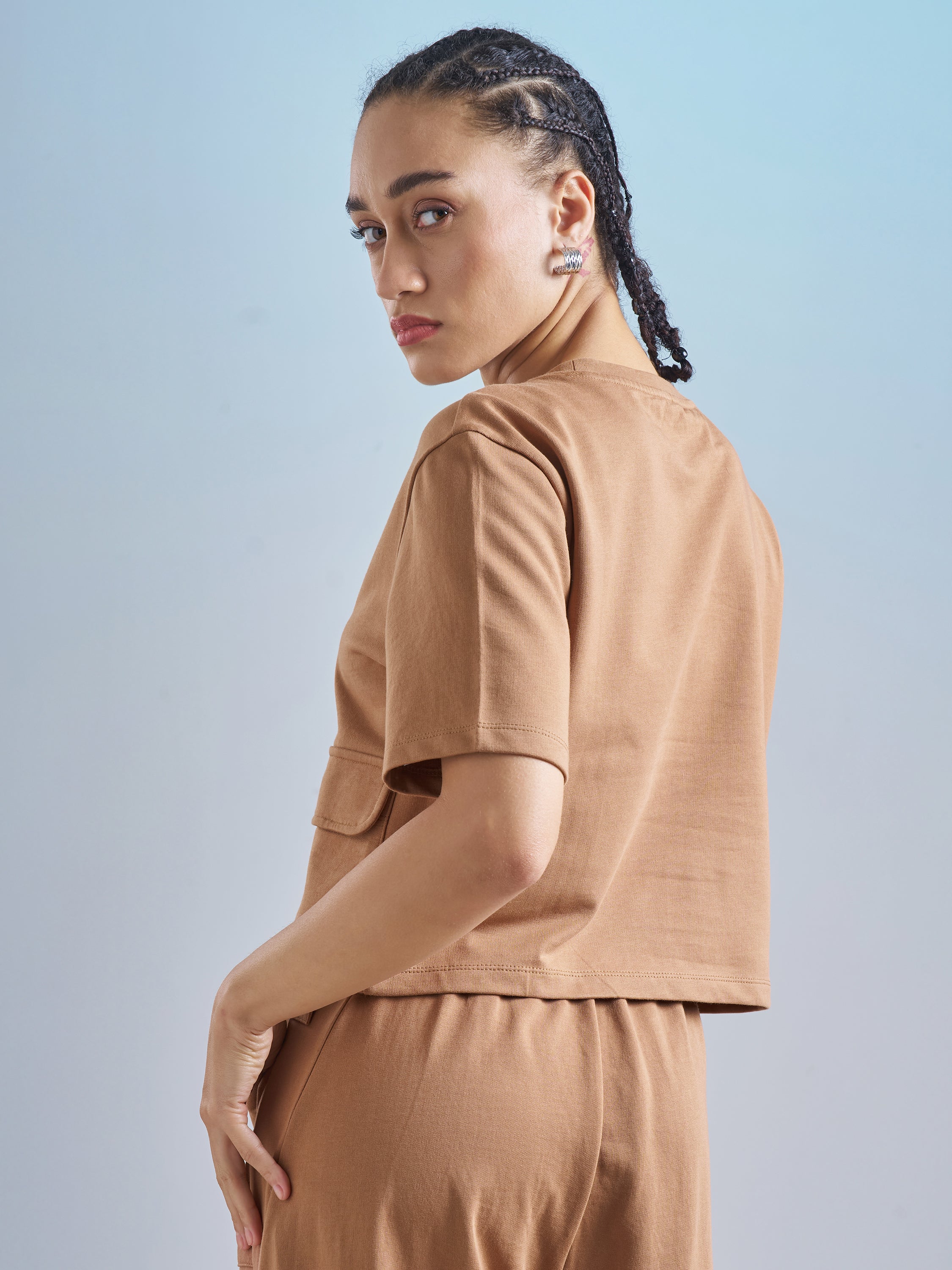 Street By Tokyo Talkies Women Brown Solid Regular Top - Brown - Image 3