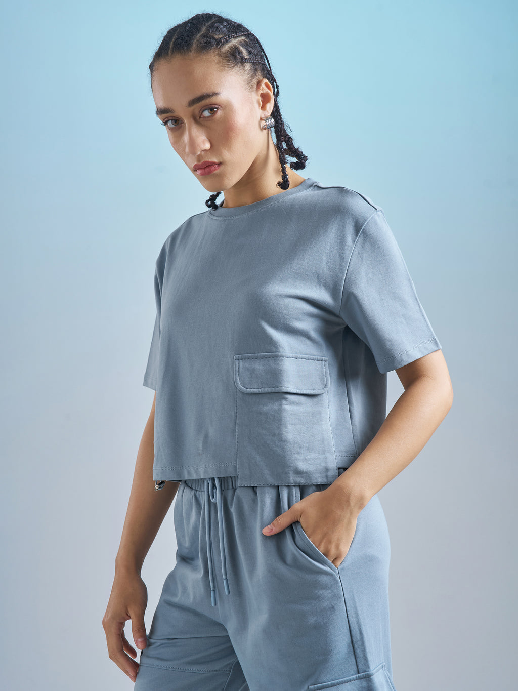 Street By Tokyo Talkies Women Blue Solid Regular Top - Blue - Image 4
