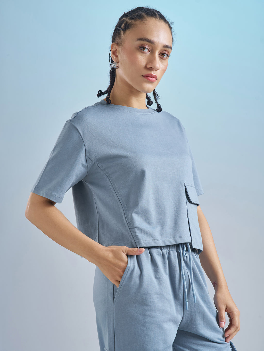 Street By Tokyo Talkies Women Blue Solid Regular Top - Blue - Image 6