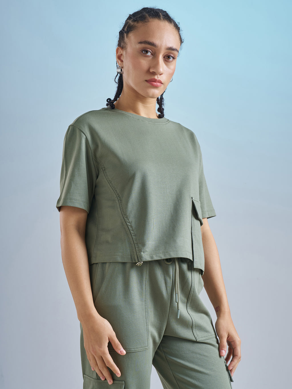 Street By Tokyo Talkies Women Olive Solid Regular Top - Olive - Image 6